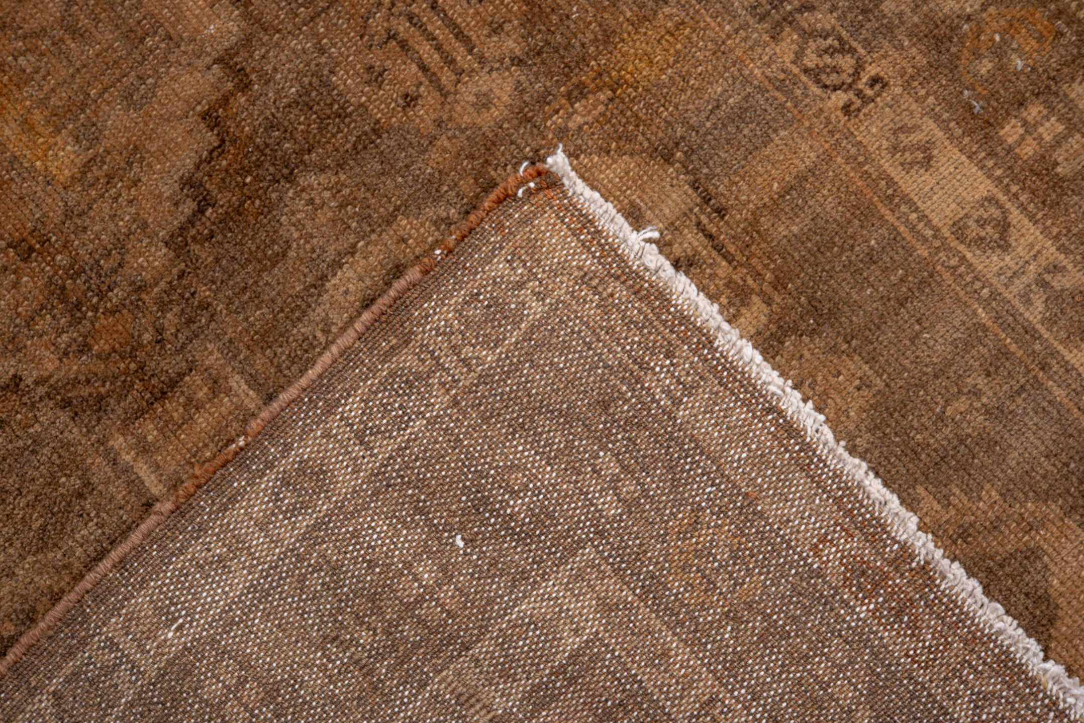 3' x 10' one-of-a-kind handmade antique Malayer runner rug. Color palette: brown, camel, taupe, tan, charcoal, ochre, beige