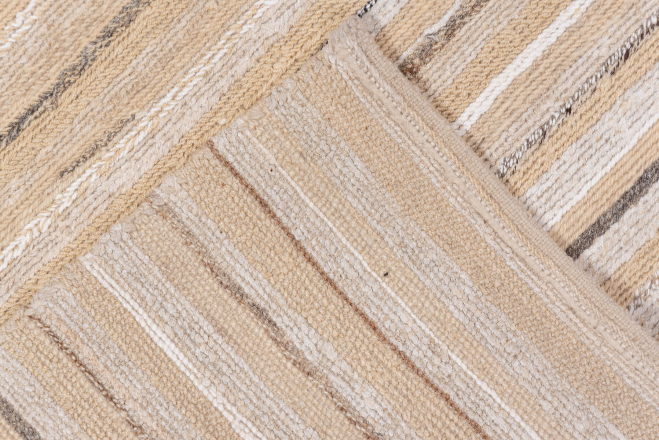 9' x 11' one-of-a-kind handmade vintage Oushak large size rug. Color palette: beige, ivory, taupe, camel, gray