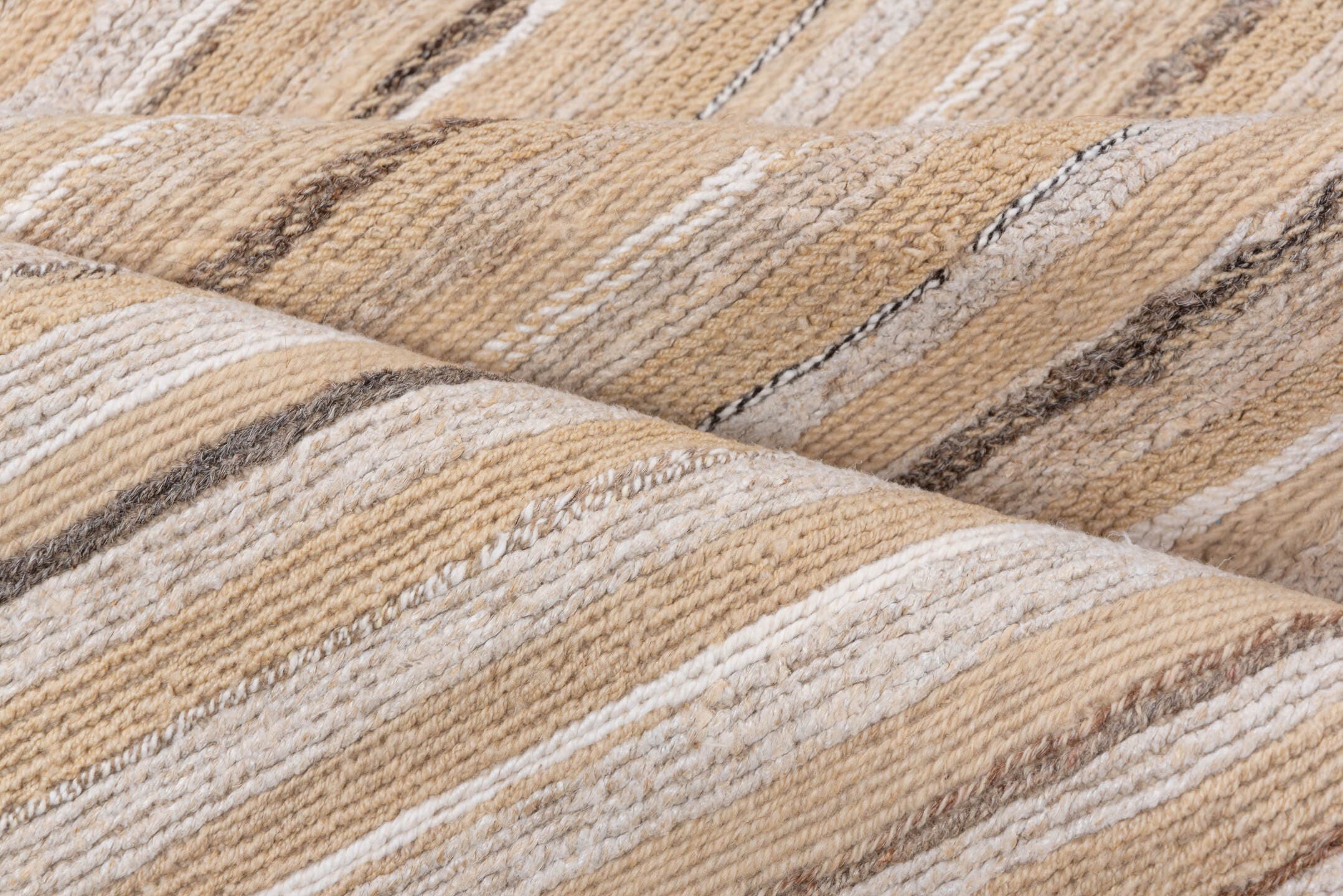 9' x 11' one-of-a-kind handmade vintage Oushak large size rug. Color palette: beige, ivory, taupe, camel, gray