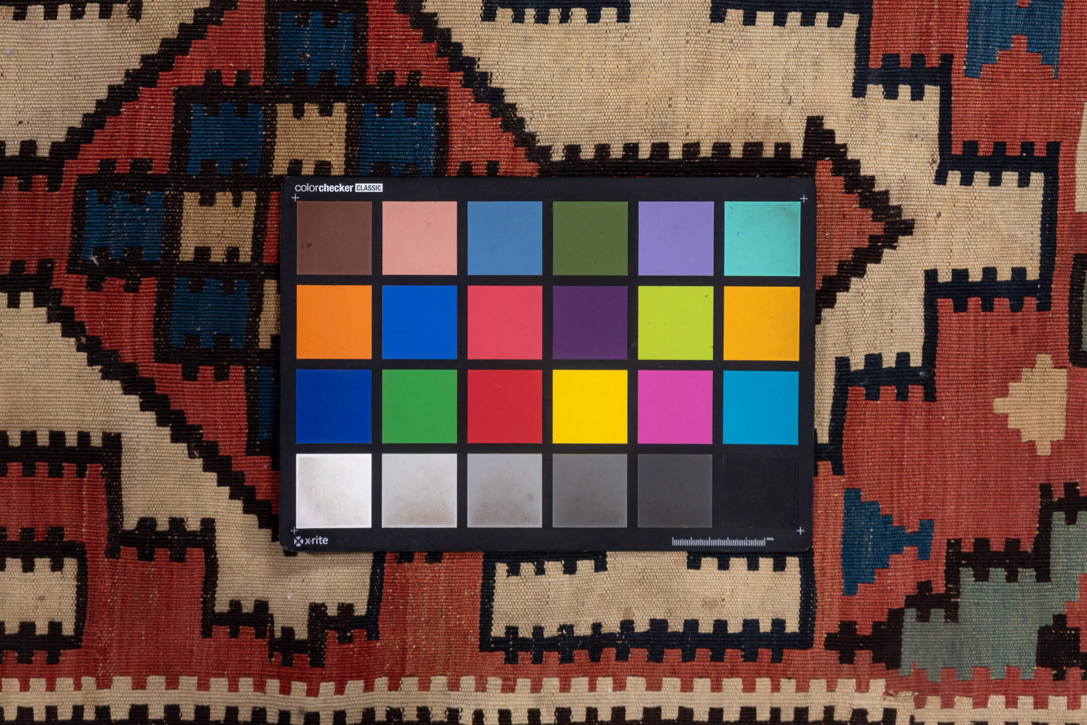 6' x 10' one-of-a-kind handmade vintage Kilim large size rug. Color palette: blue, brown, gray, pink, red