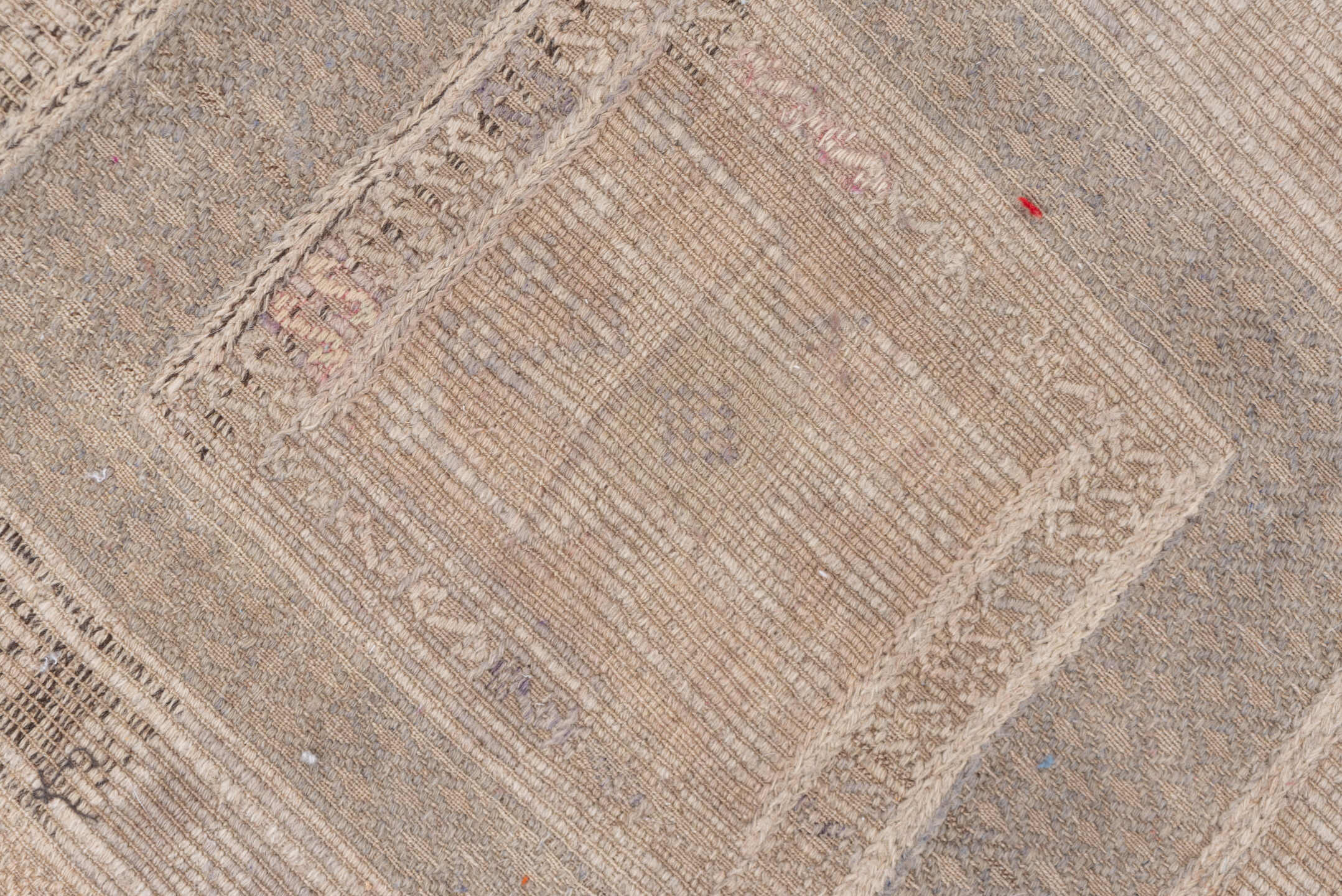 5' x 9' one-of-a-kind handmade vintage Jijim medium size rug. Color palette: gray, light gray, off-white, pink, snow, white