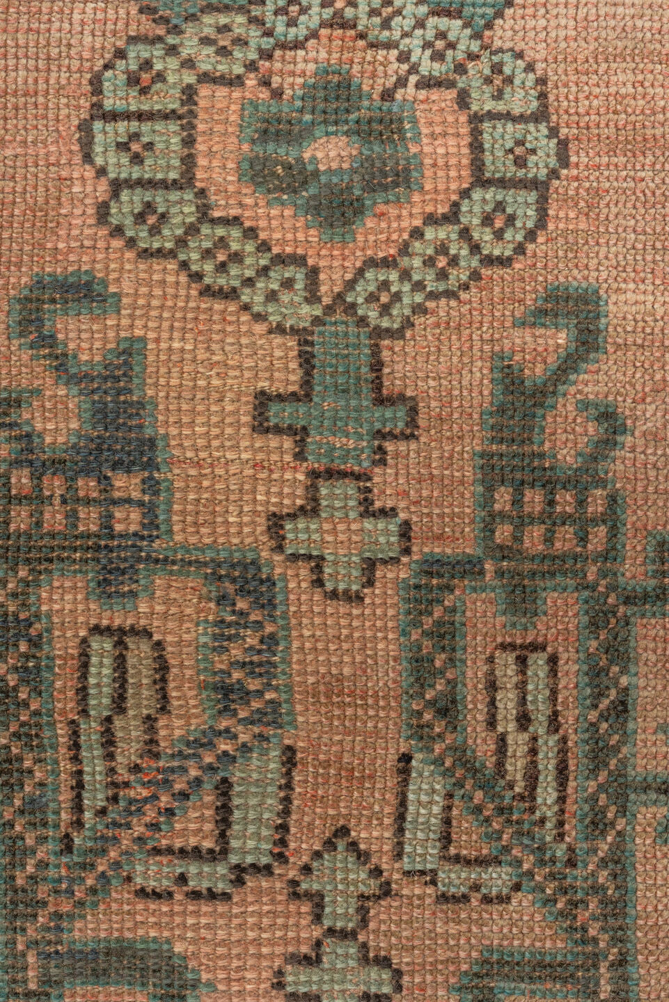 13' x 23' one-of-a-kind handmade vintage Oushak oversize rug. Color palette: taupe, dusty rose, teal, charcoal, brown, sage