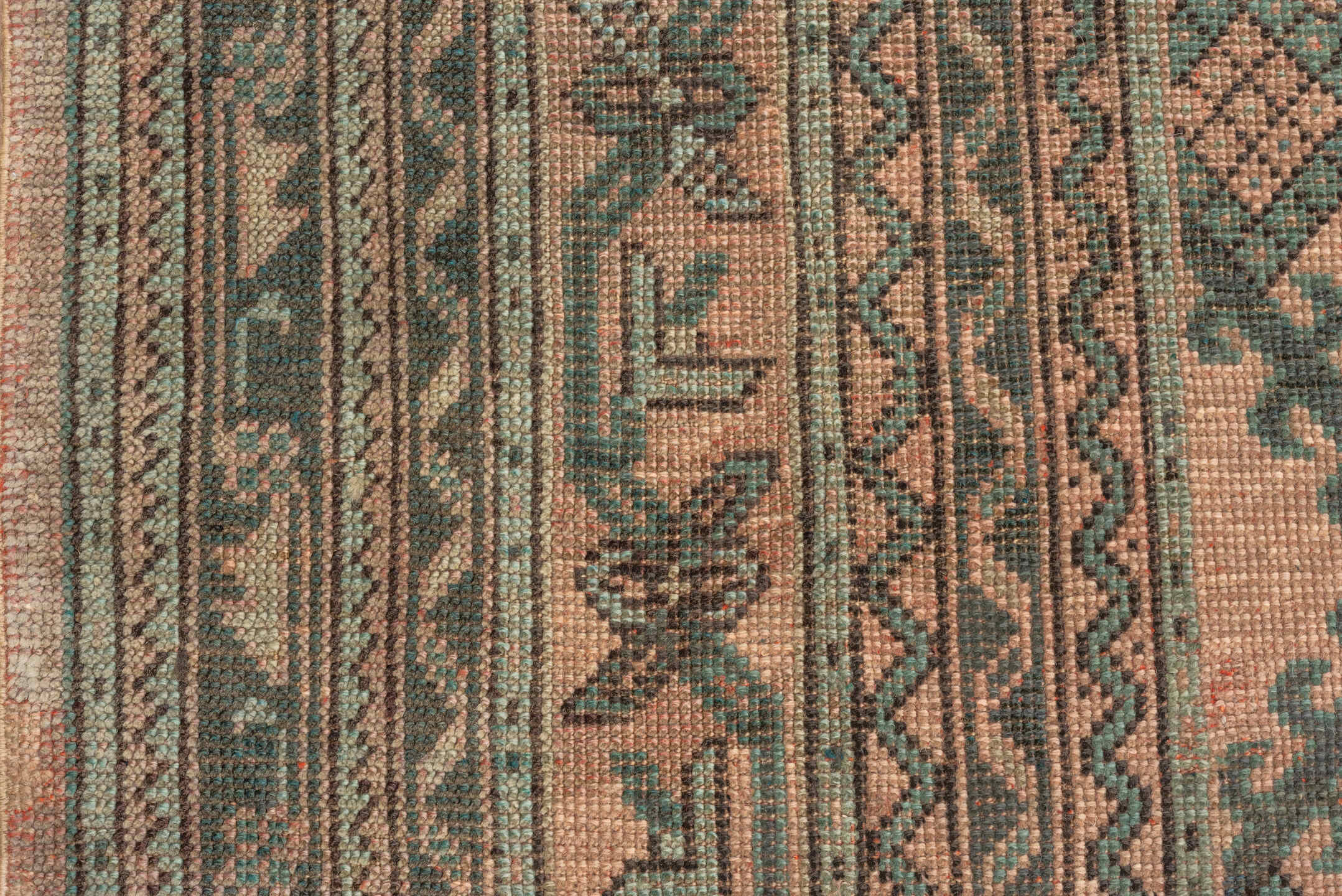 13' x 23' one-of-a-kind handmade vintage Oushak oversize rug. Color palette: taupe, dusty rose, teal, charcoal, brown, sage