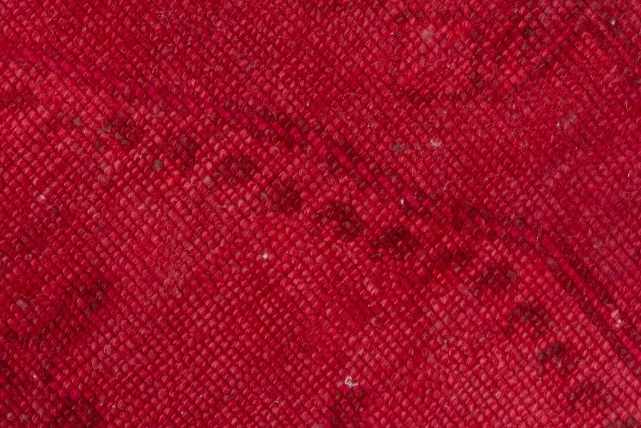 8' x 9' one-of-a-kind handmade vintage Overdyed rug. Color palette: crimson, rose, burgundy, raspberry, pink, red