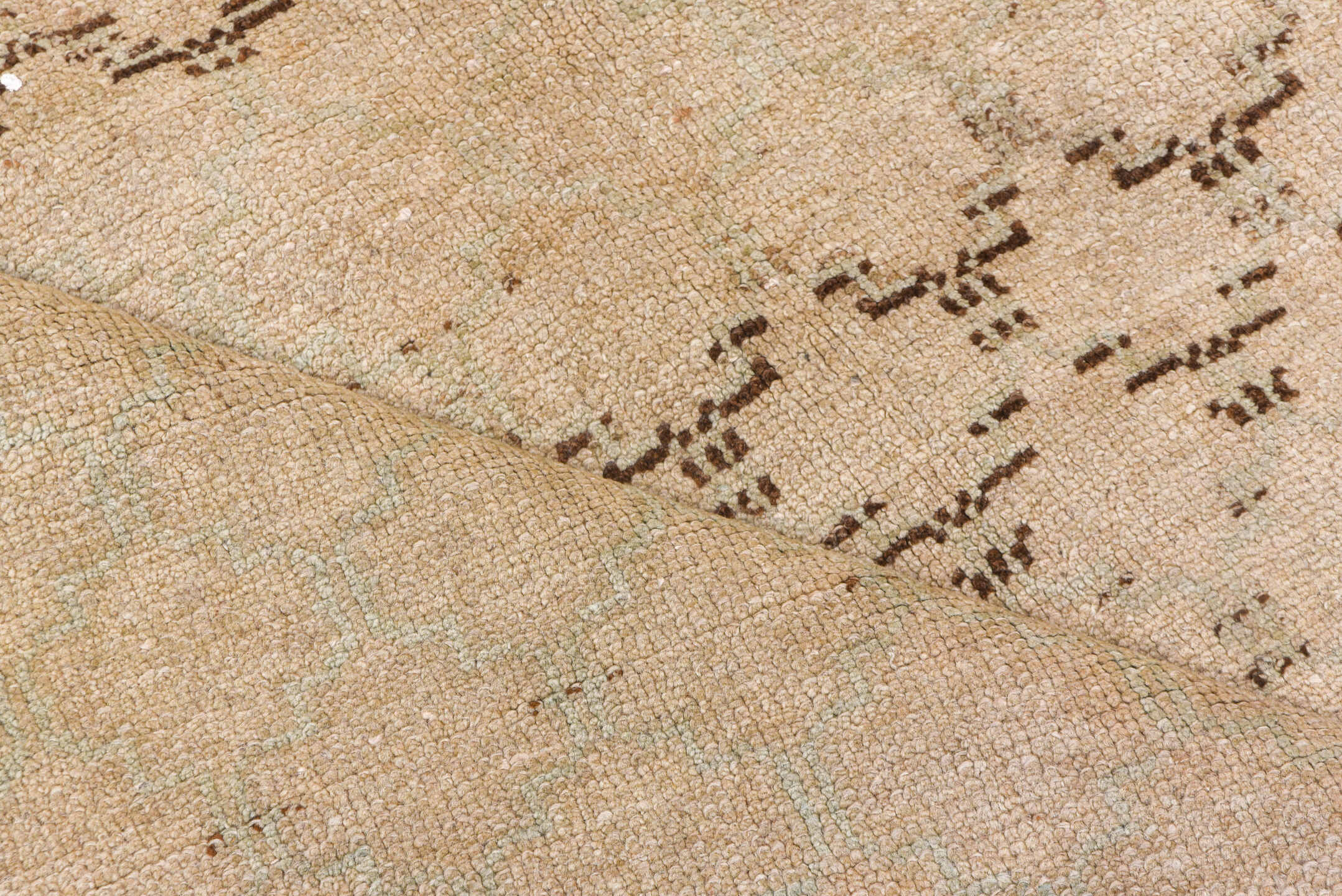4' x 7' one-of-a-kind handmade vintage Oushak rug. Color palette: beige, ivory, taupe, camel, charcoal, gray, black