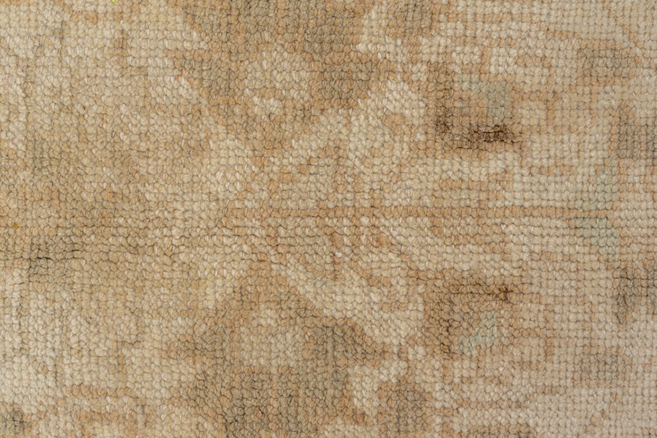6' x 10' one-of-a-kind handmade vintage Oushak large size rug. Color palette: ivory, beige, taupe, sand, greige, gray