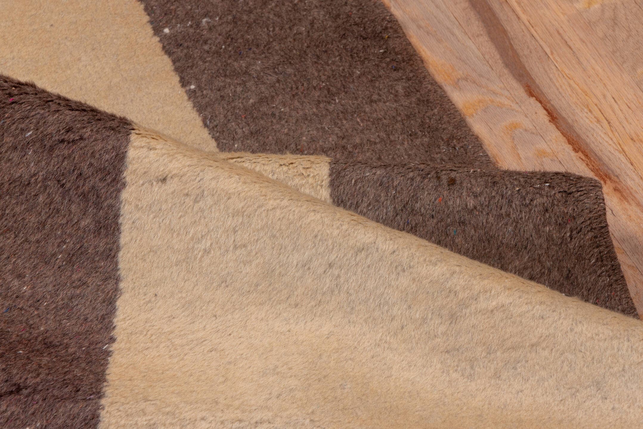 2' x 9' one-of-a-kind handmade vintage Oushak runner rug. Color palette: ivory, brown, taupe, beige, gray