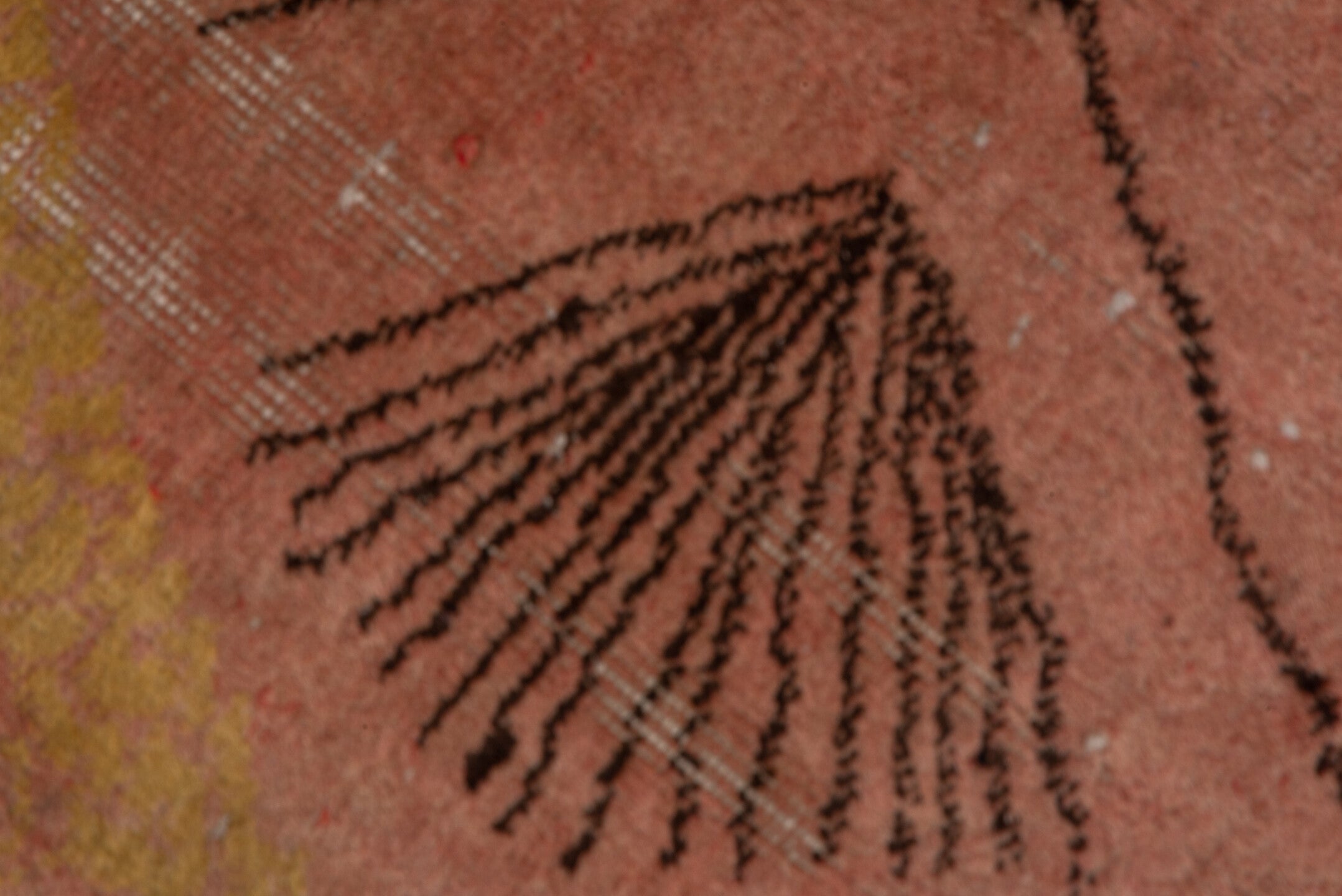 5' x 8' one-of-a-kind handmade vintage Zeki Muran medium size rug. Color palette: gold, dusty_rose, ivory, taupe, charcoal