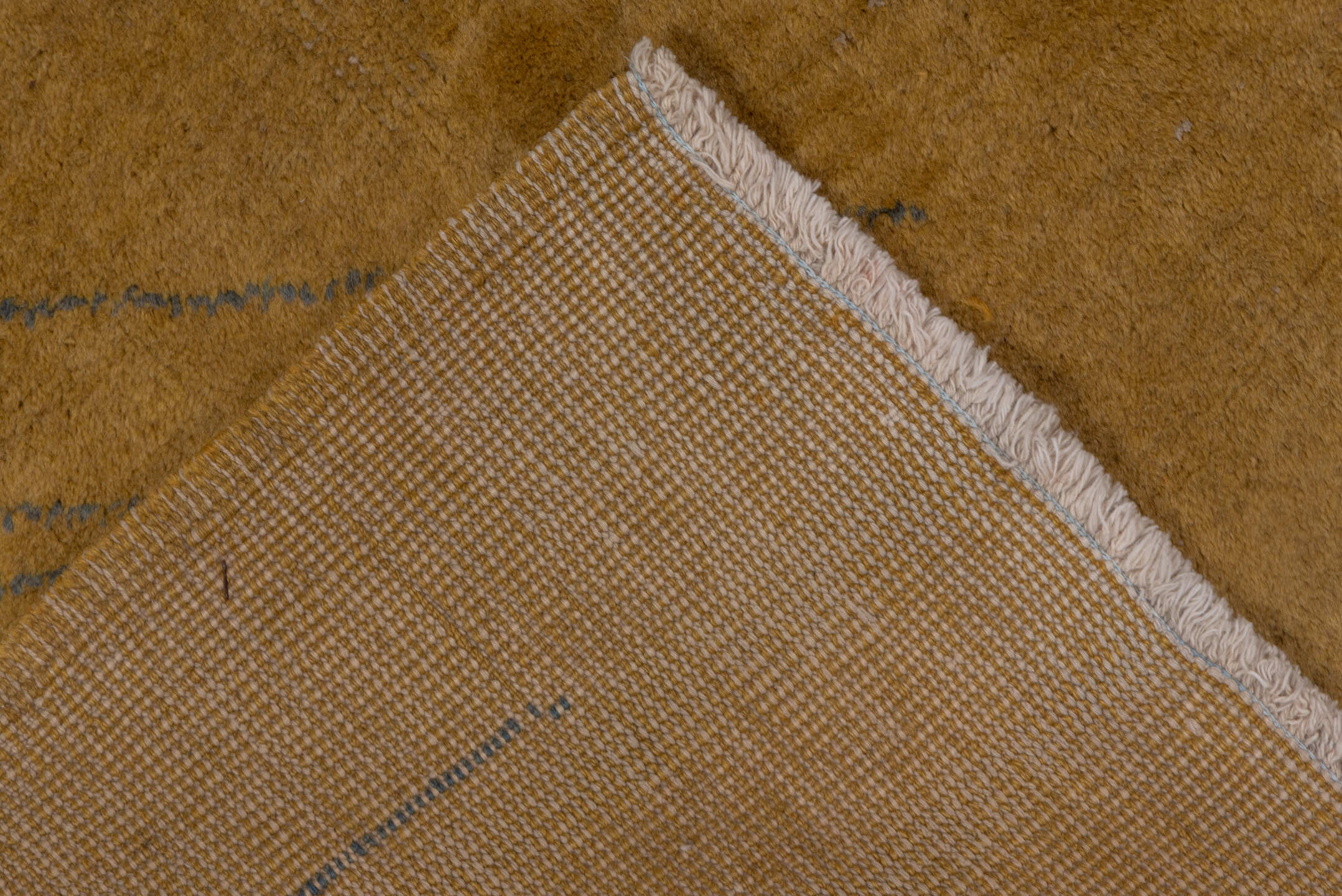 5' x 8' one-of-a-kind handmade vintage Zeki Muran medium size rug. Color palette: gold, dusty_rose, ivory, taupe, charcoal