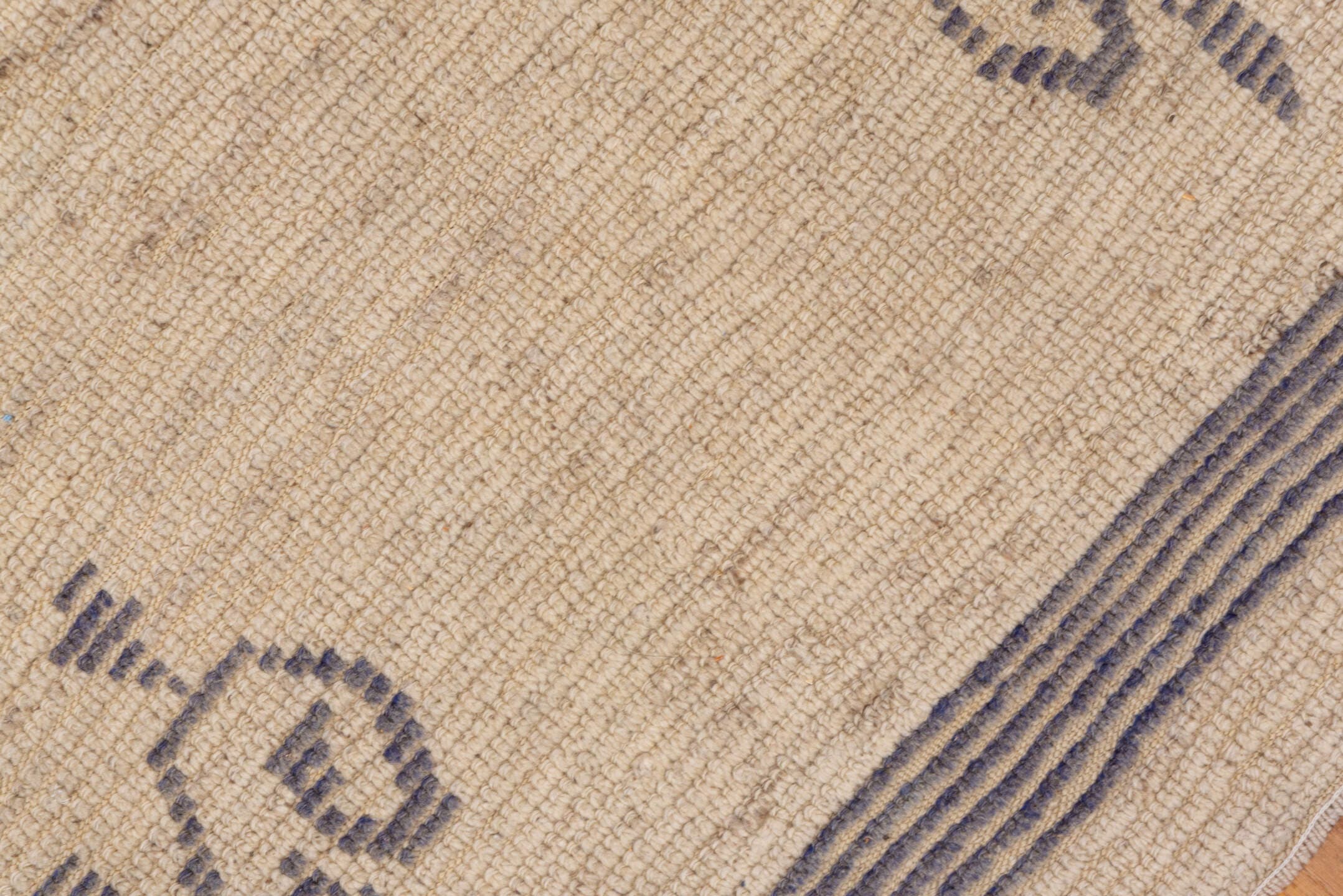 4' x 5' one-of-a-kind handmade vintage Tulu small size rug. Color palette: ivory, taupe, charcoal, beige, gray, black