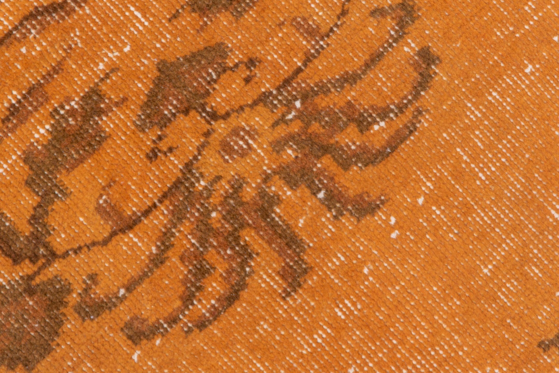 5' x 8' one-of-a-kind handmade vintage Overdyed medium size rug. Color palette: terra cotta, rust, sienna, camel, taupe