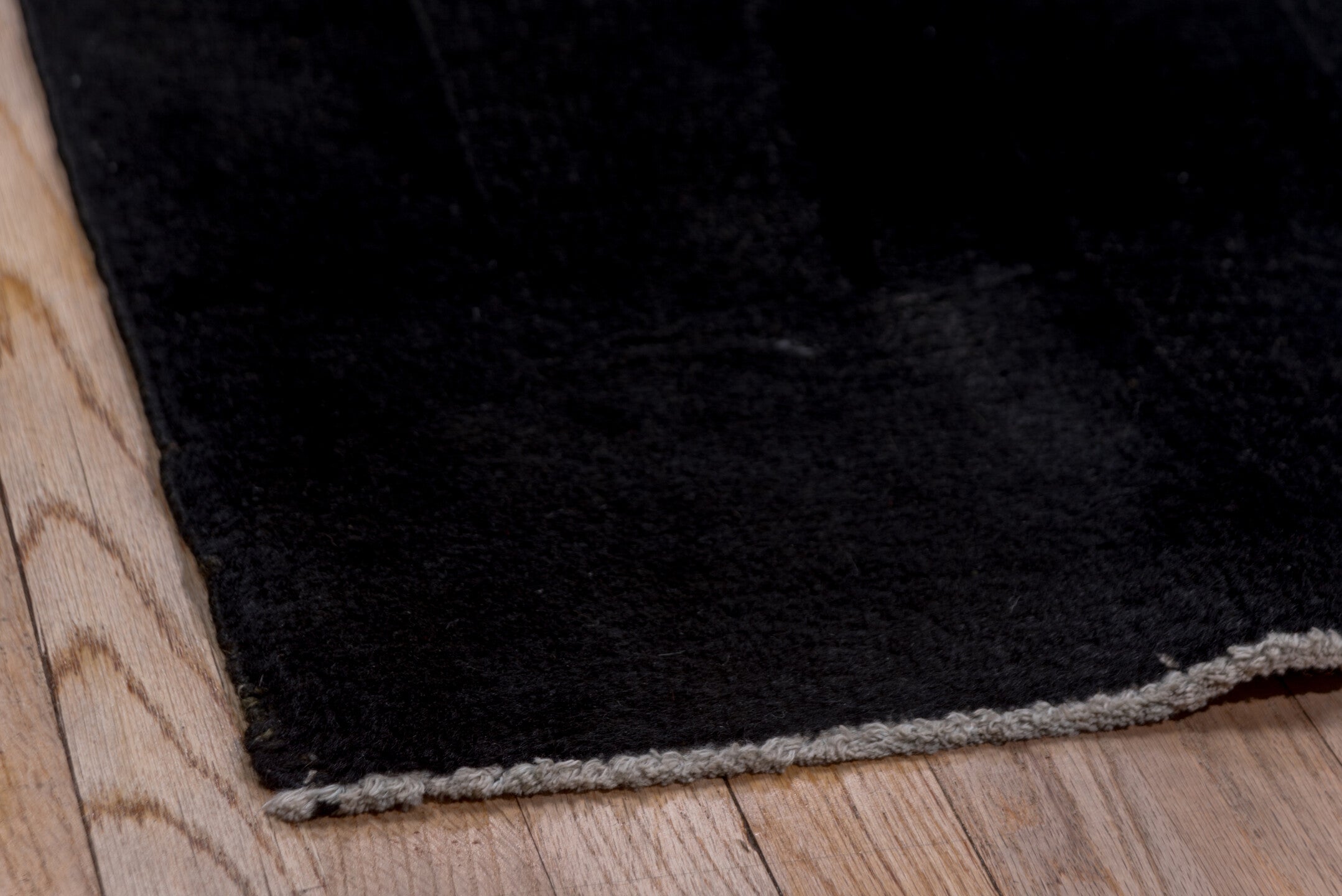 9' x 12' one-of-a-kind handmade vintage Overdyed large size rug. Color palette: black, charcoal, gray