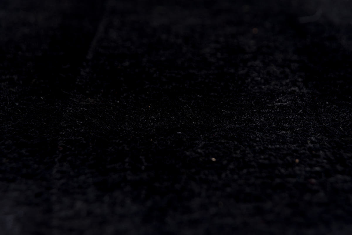 9' x 12' one-of-a-kind handmade vintage Overdyed large size rug. Color palette: charcoal, ebony, slate, gray, black