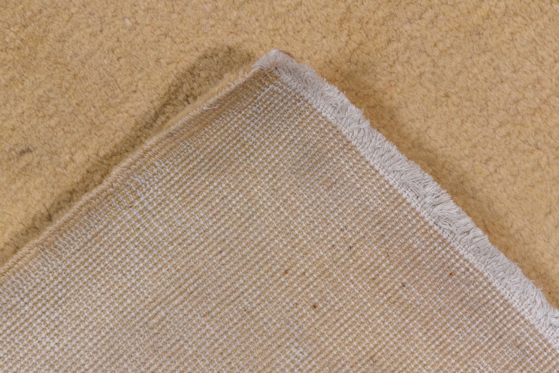 9' x 13' one-of-a-kind handmade vintage Art Deco large size rug. Color palette: ivory, cream, beige, camel