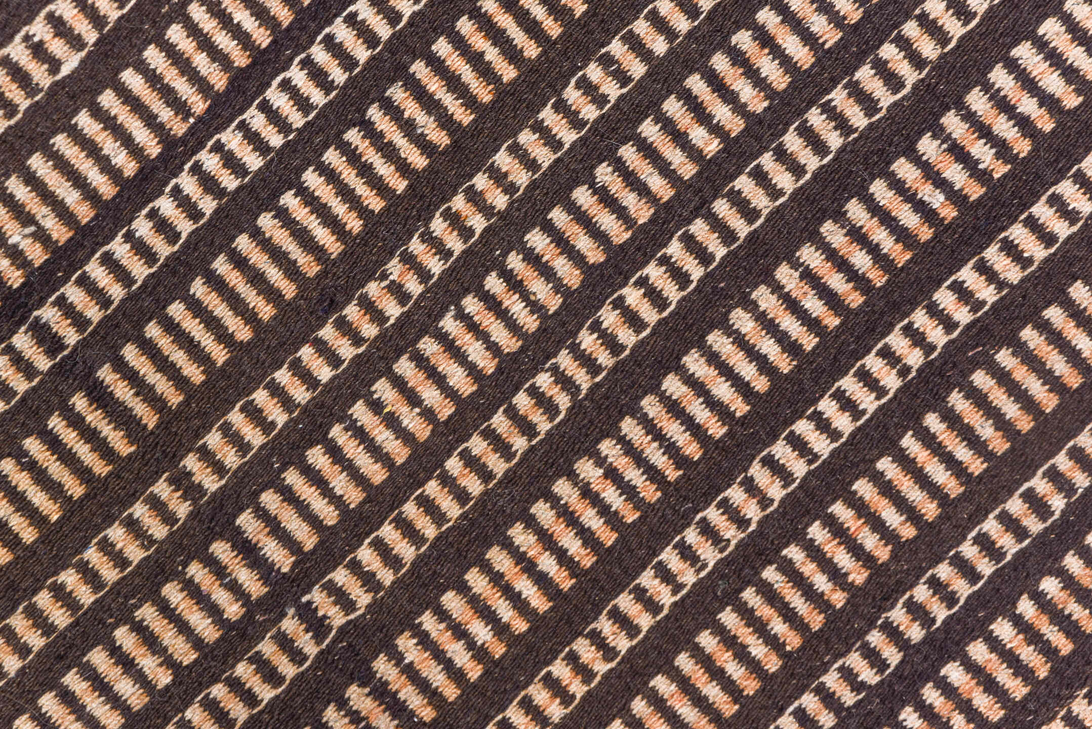 6' x 8' one-of-a-kind handmade vintage Jijim medium size rug. Color palette: brown, gray, light gray, off-white, pink, snow