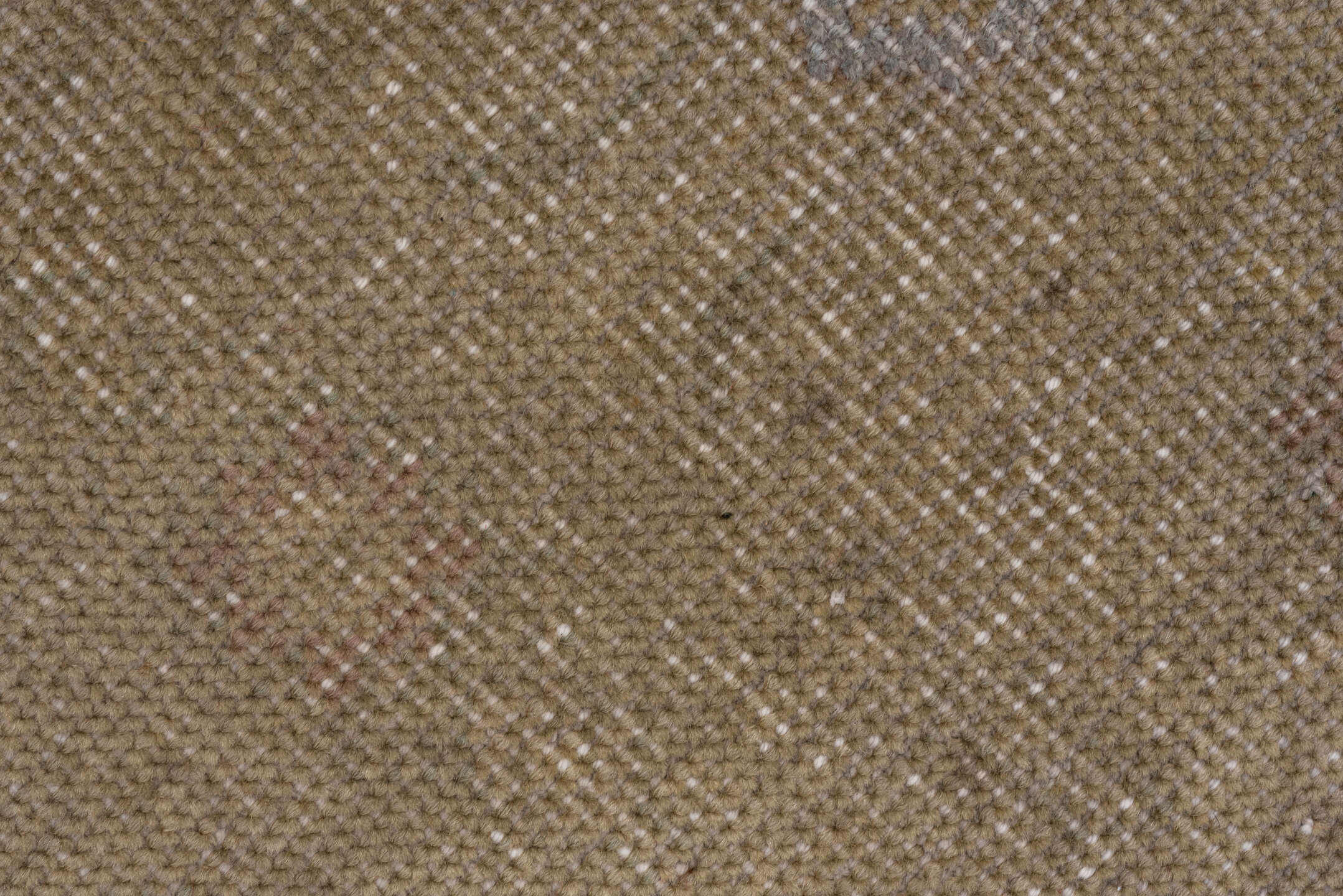 7' x 10' one-of-a-kind handmade vintage Oushak large size rug. Color palette: brown, gray