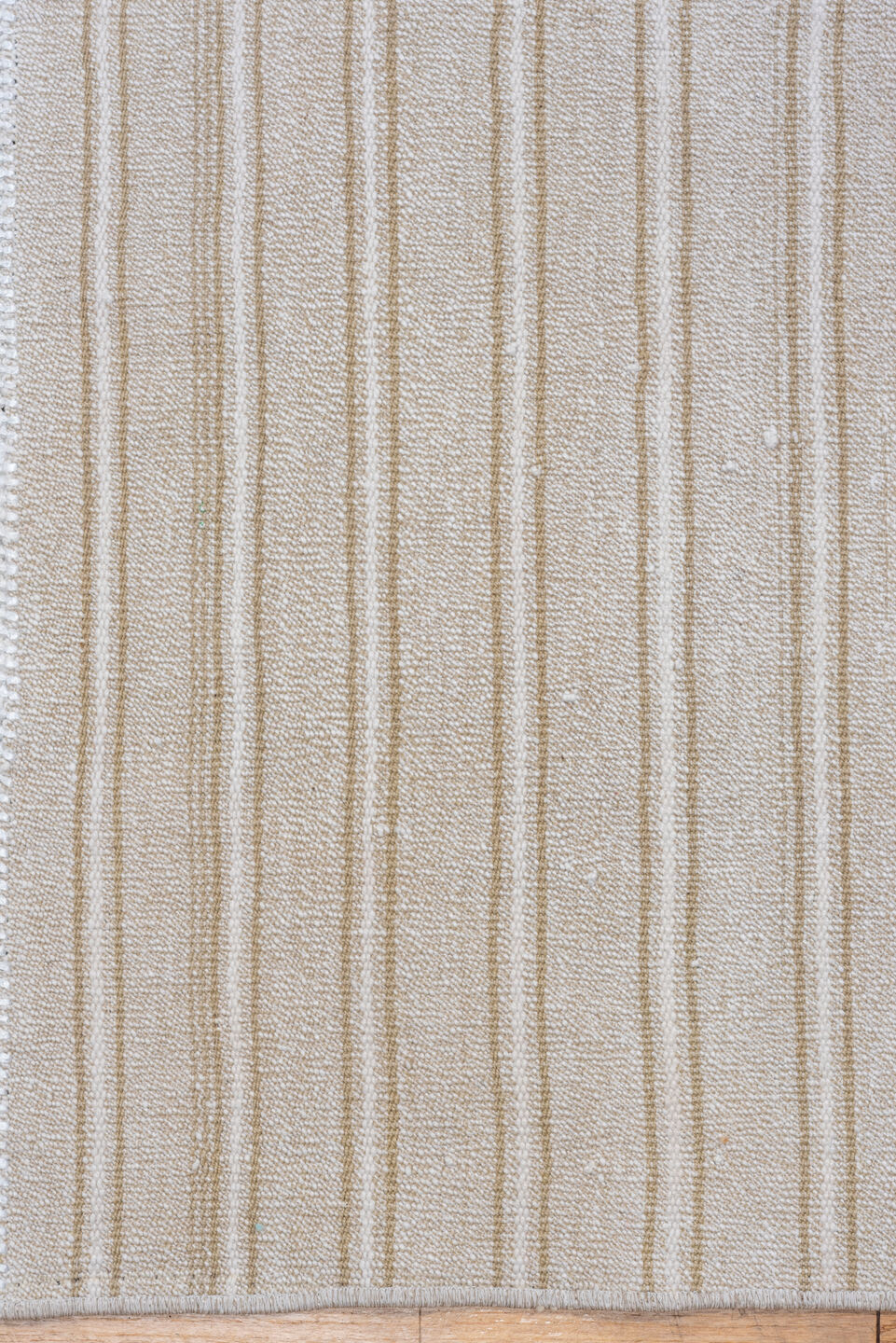 11' x 12' one-of-a-kind handmade antique Flatweave oversize rug. Color palette: ivory, beige, taupe, light brown, cream