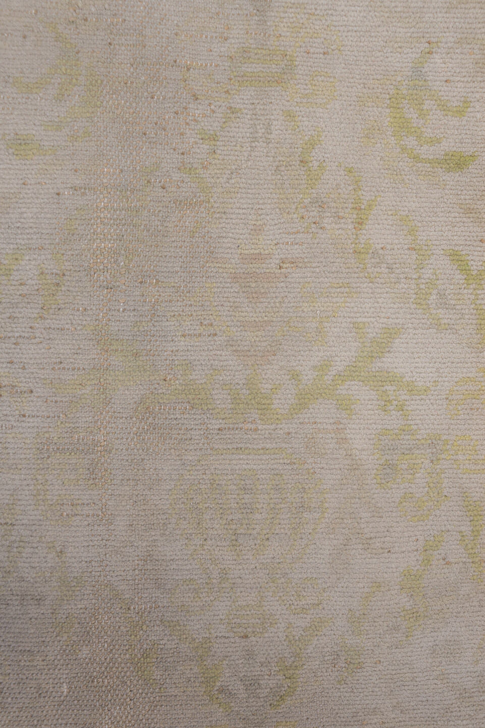 13' x 16' one-of-a-kind handmade vintage Kilim oversize rug. Color palette: ivory, taupe, sage, beige, cream, pale gold
