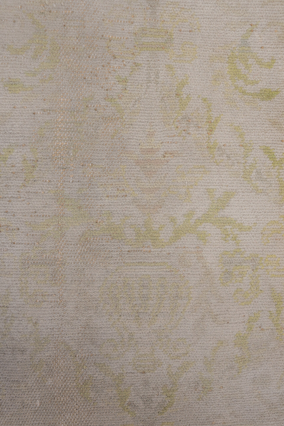 13' x 16' one-of-a-kind handmade vintage Kilim oversize rug. Color palette: ivory, taupe, sage, beige, cream, pale gold