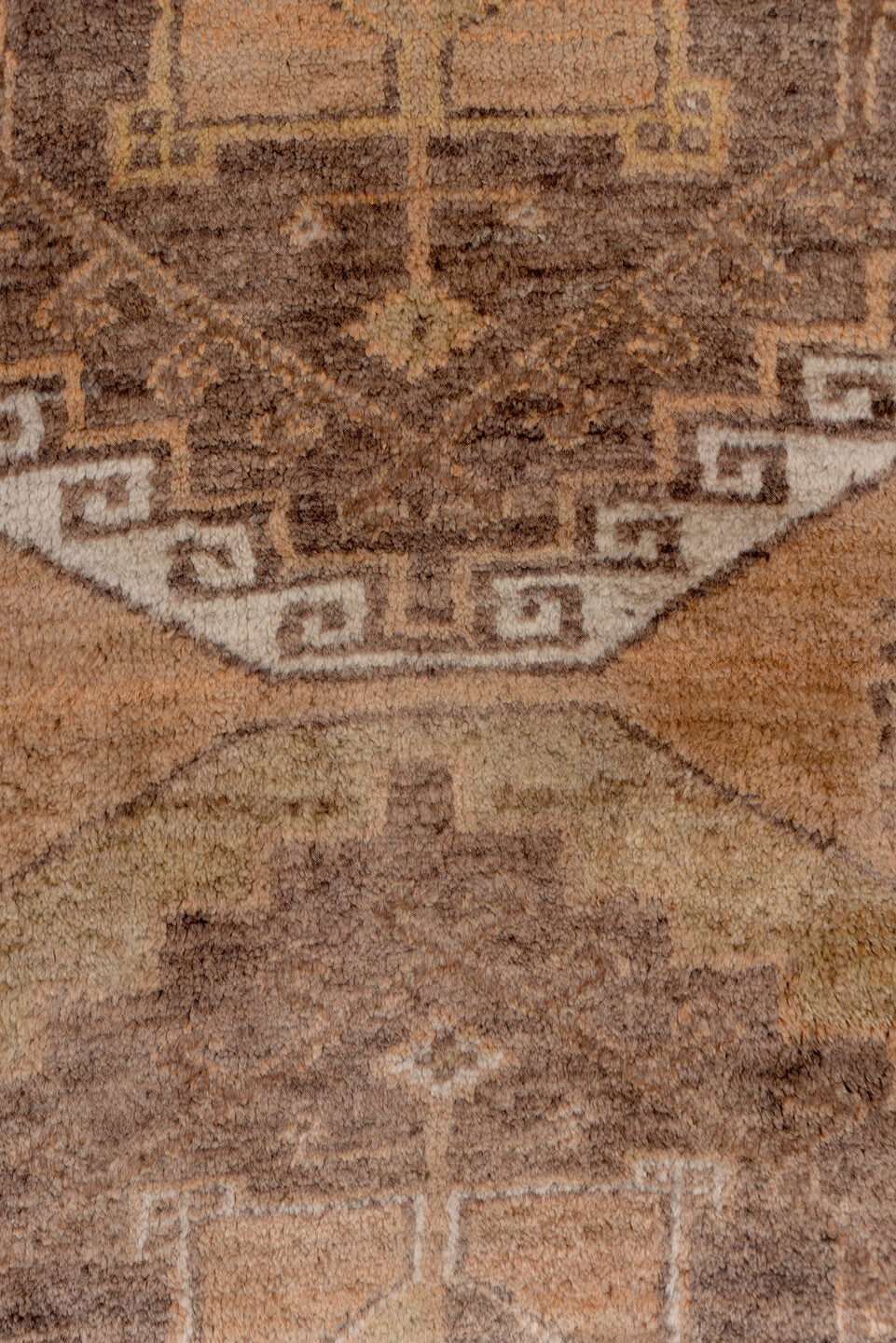 3' x 10' one-of-a-kind handmade vintage Oushak runner rug. Color palette: brown, pink