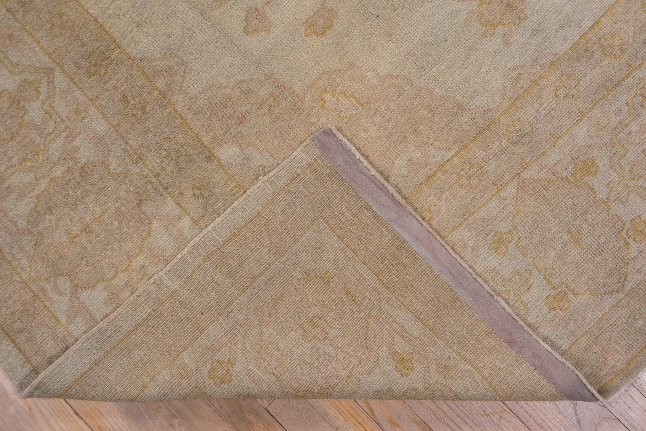 9' x 11' one-of-a-kind handmade vintage Kilim large size rug. Color palette: ivory, taupe, beige, sand, camel, pale gold