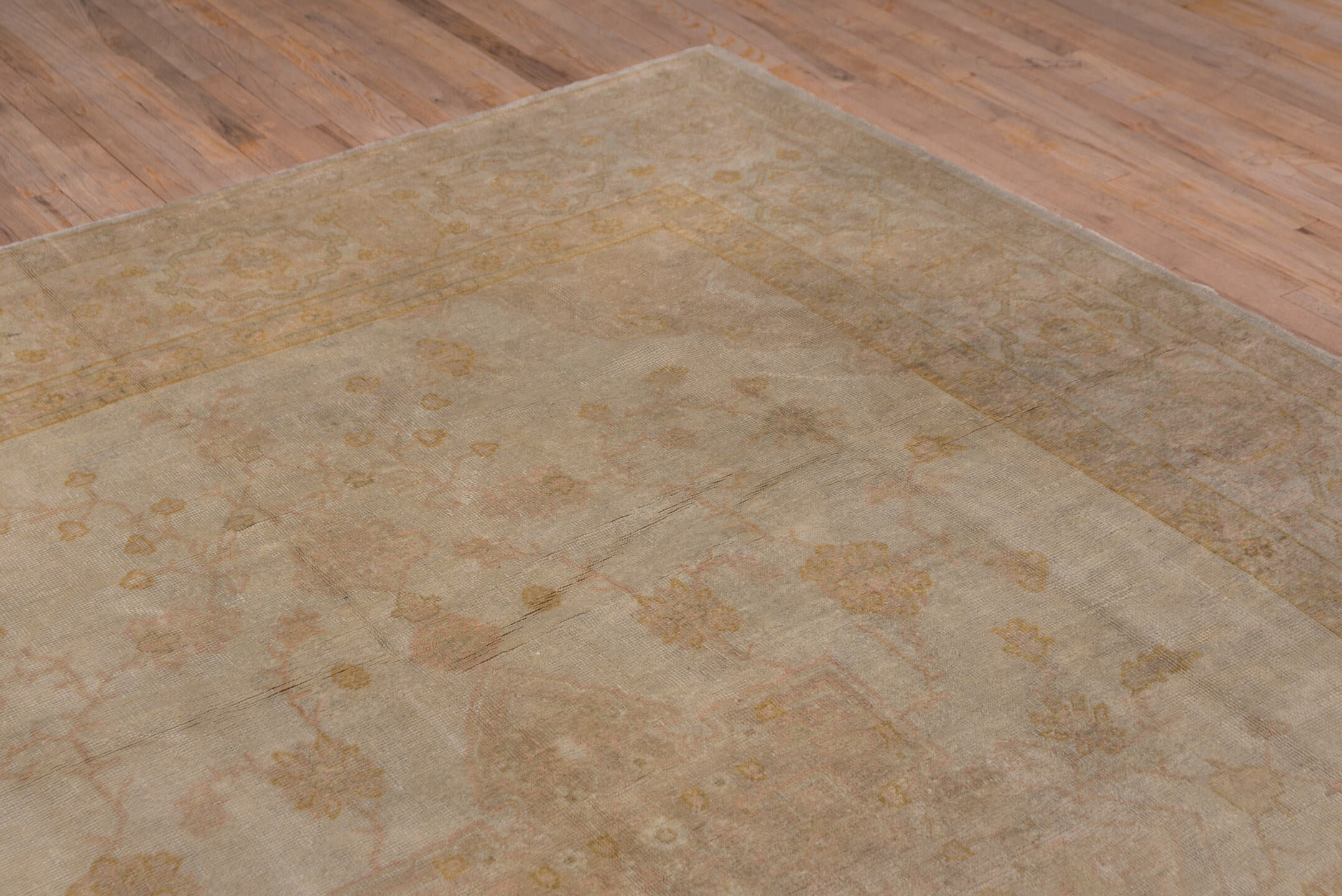 9' x 11' one-of-a-kind handmade vintage Kilim large size rug. Color palette: ivory, taupe, beige, sand, camel, pale gold