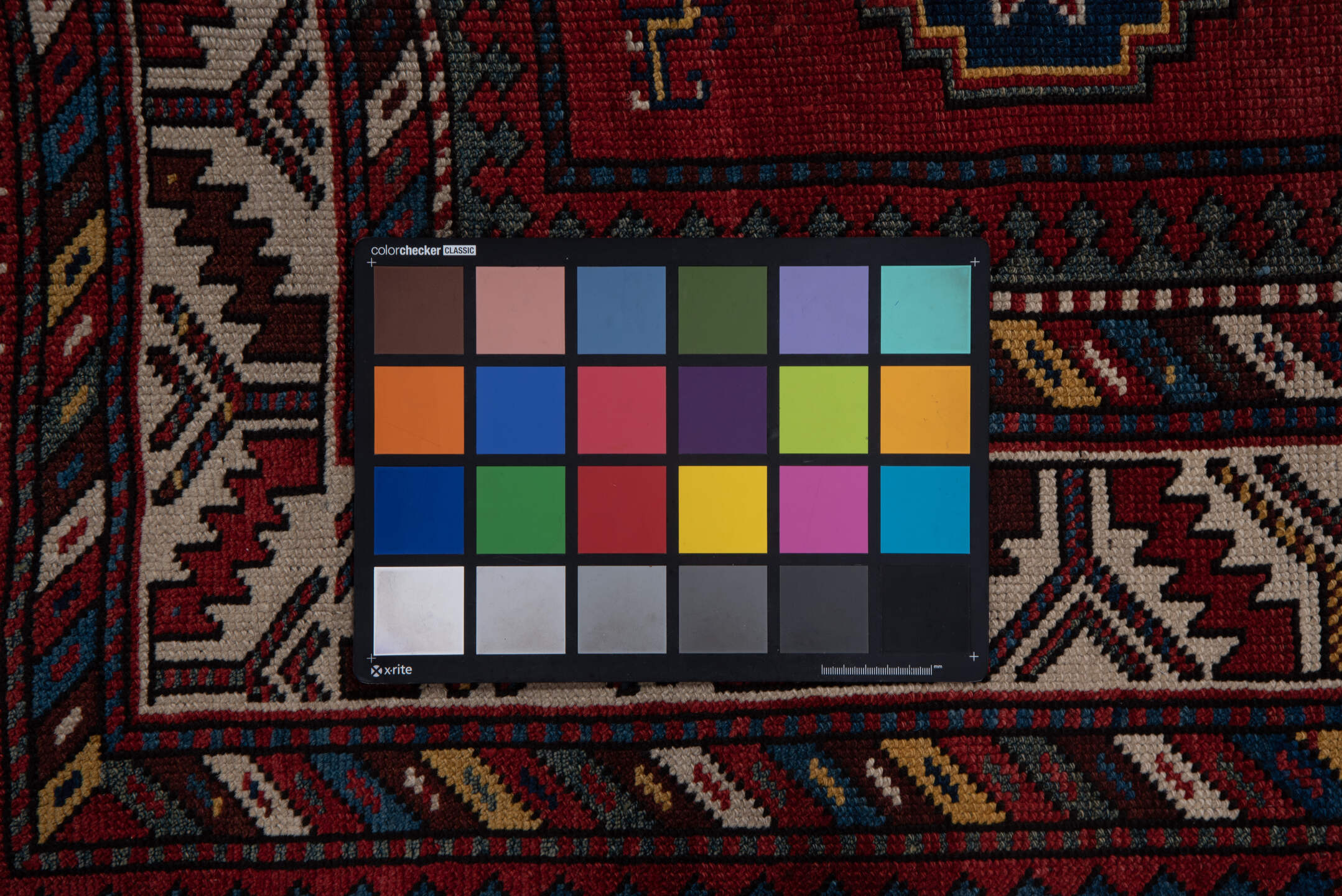 9' x 11' one-of-a-kind handmade vintage Afghan large size rug. Color palette: rust, navy, ivory, crimson, camel, charcoal