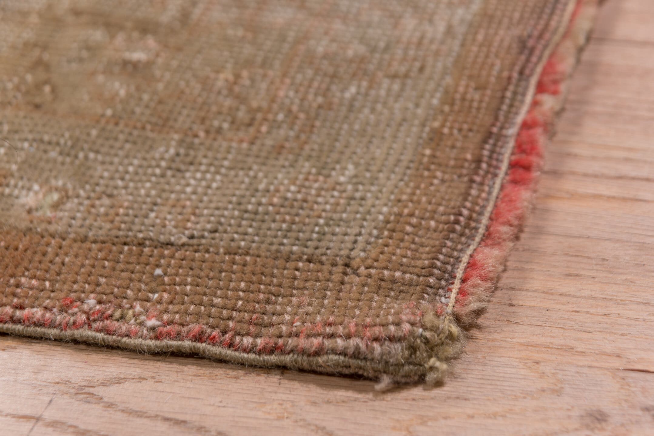 12' x 15' one-of-a-kind handmade vintage Kilim oversize rug. Color palette: blush, taupe, ivory, dusty rose, beige, sand