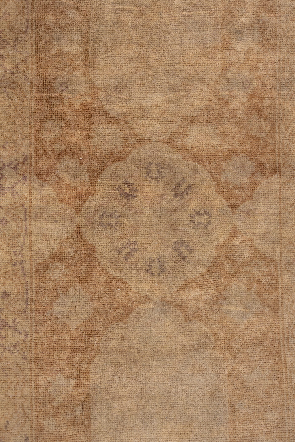 13' x 13' one-of-a-kind handmade vintage Sivas oversize rug. Color palette: brown, off-white, orange, tan
