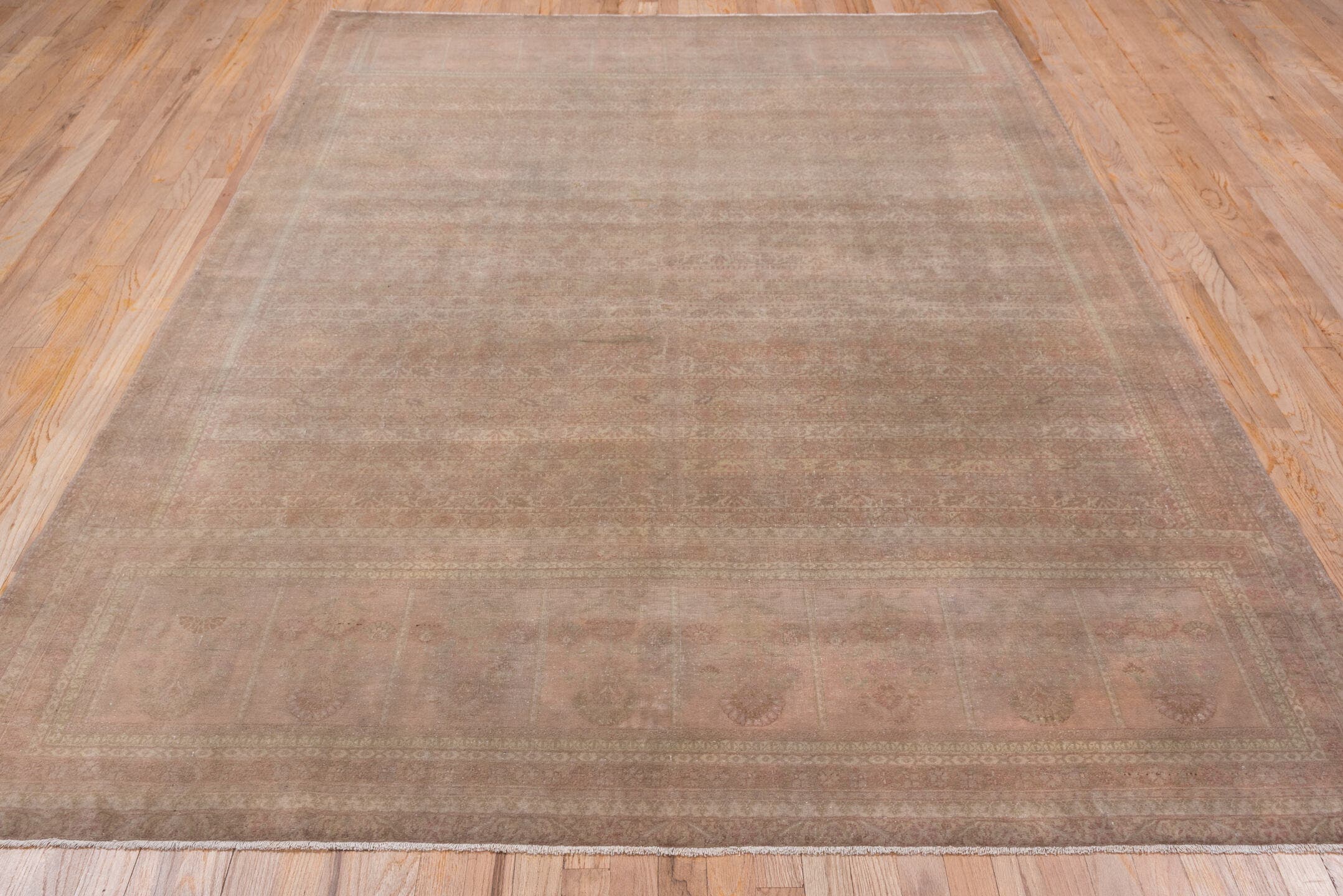 6' x 9' one-of-a-kind handmade antique Sivas medium size rug. Color palette: rose, taupe, dusty pink, beige, camel, ivory