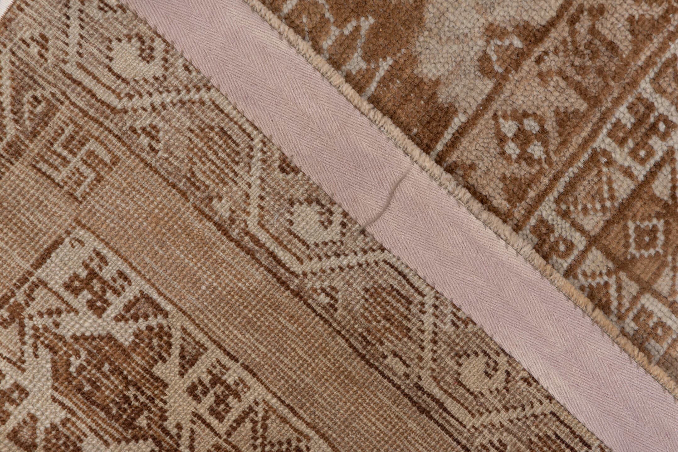 10' x 15' one-of-a-kind handmade vintage Kilim rug. Color palette: camel, ivory, taupe, sand, tan, beige, gray