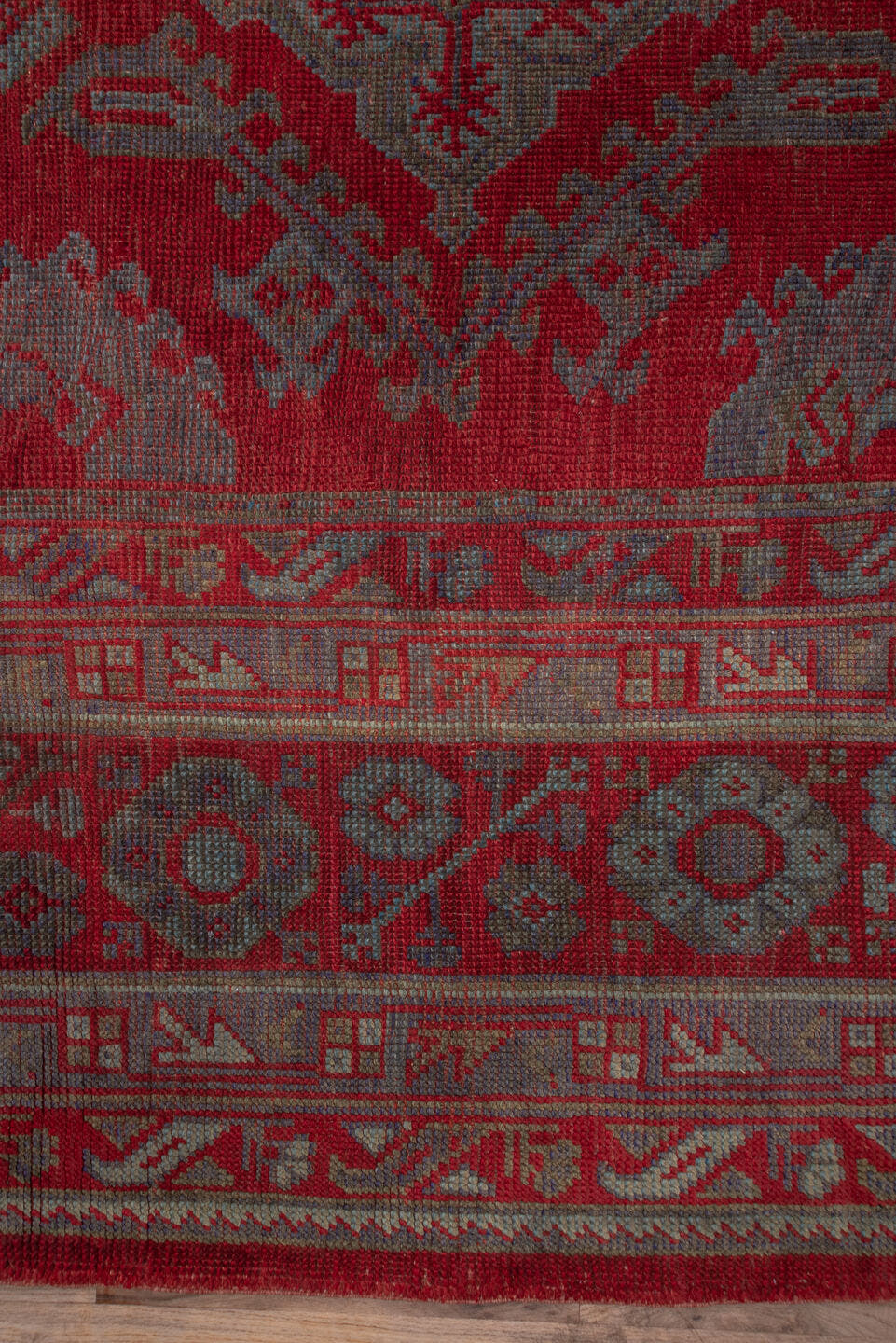 8' x 12' one-of-a-kind handmade vintage Kilim large size rug. Color palette: red, taupe, rose, brick, dusty mauve, beige
