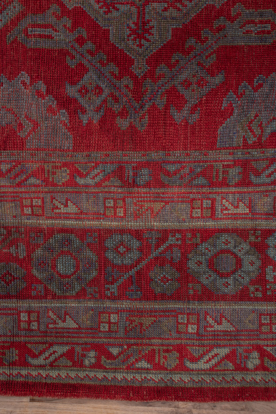 8' x 12' one-of-a-kind handmade vintage Kilim large size rug. Color palette: red, taupe, rose, brick, dusty mauve, beige
