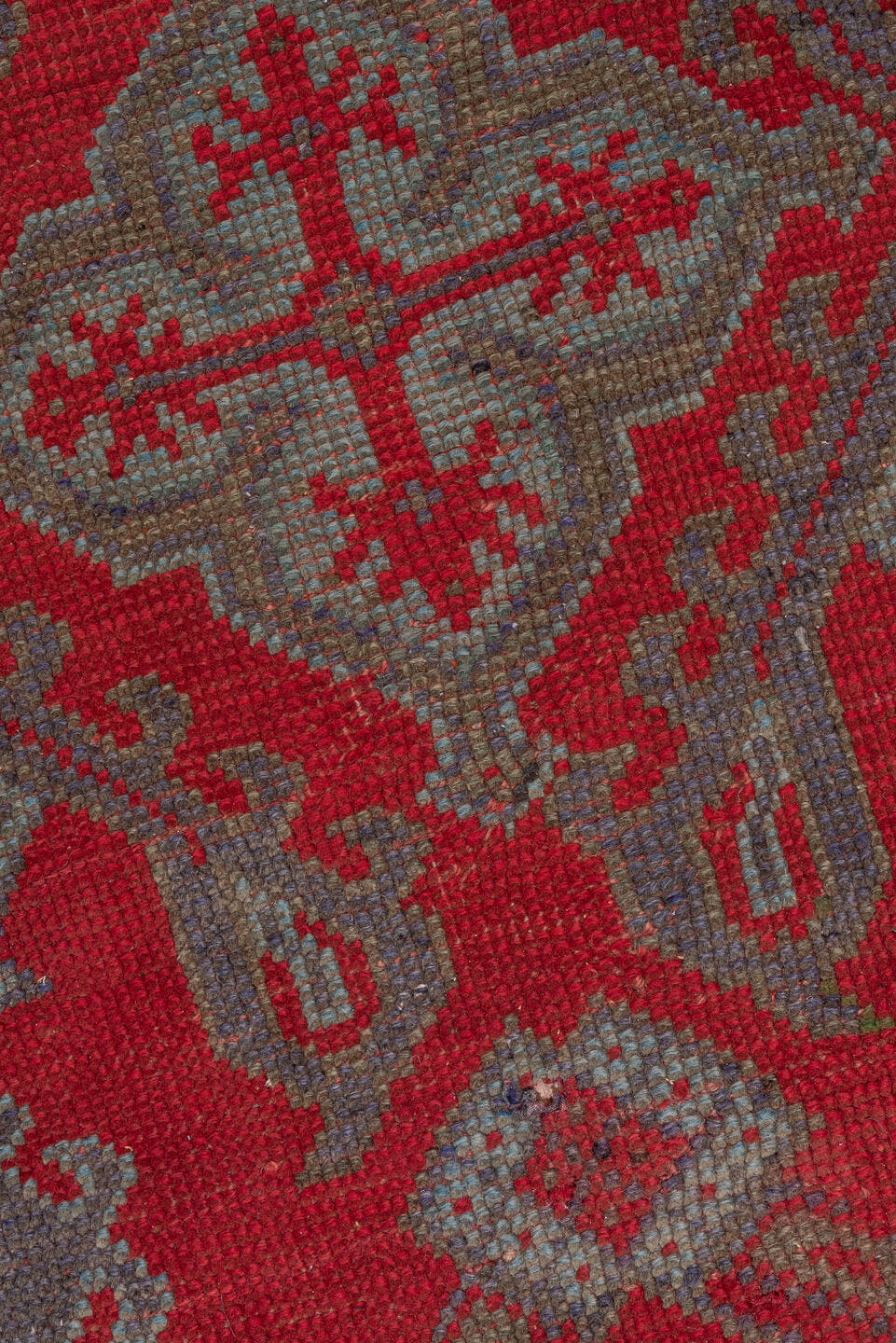 8' x 12' one-of-a-kind handmade vintage Kilim large size rug. Color palette: red, taupe, rose, brick, dusty mauve, beige