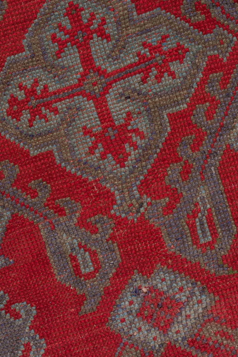 8' x 12' one-of-a-kind handmade vintage Kilim large size rug. Color palette: red, taupe, rose, brick, dusty mauve, beige
