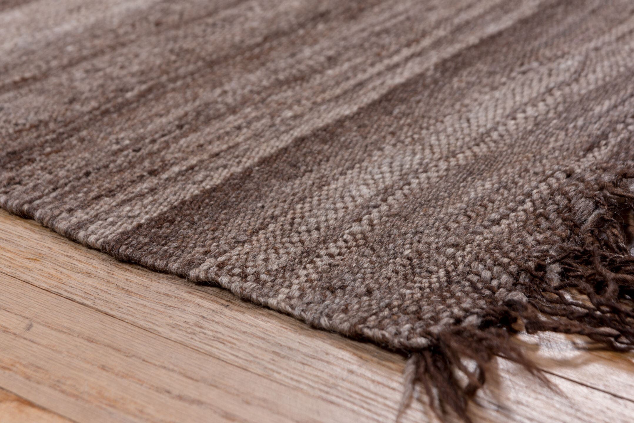 5' x 10' one-of-a-kind handmade vintage Kilim medium size rug. Color palette: taupe, brown, charcoal, mushroom, ivory, beige