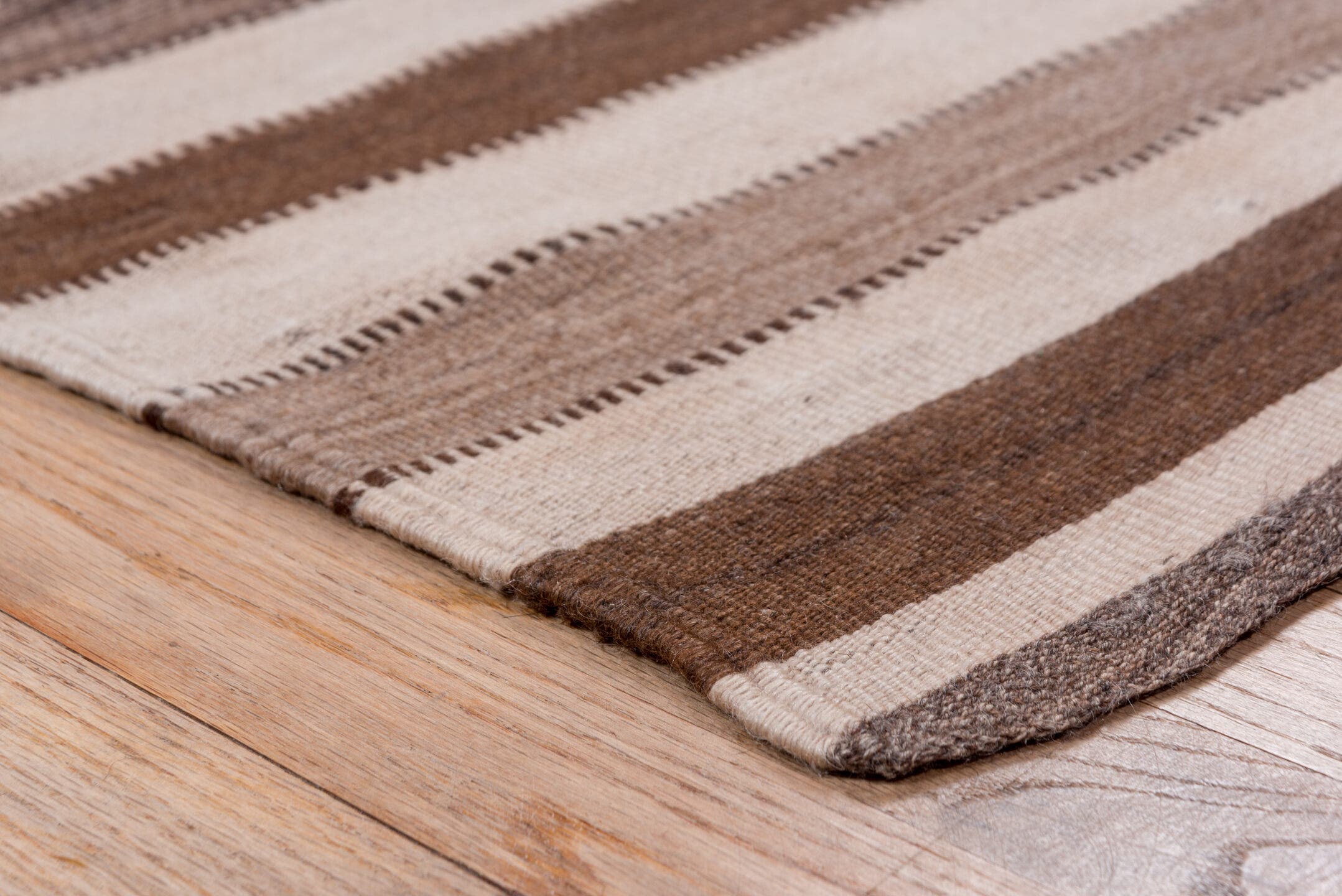 5' x 11' one-of-a-kind handmade vintage Kilim runner rug. Color palette: brown, ivory, taupe, charcoal, cream, beige, gray