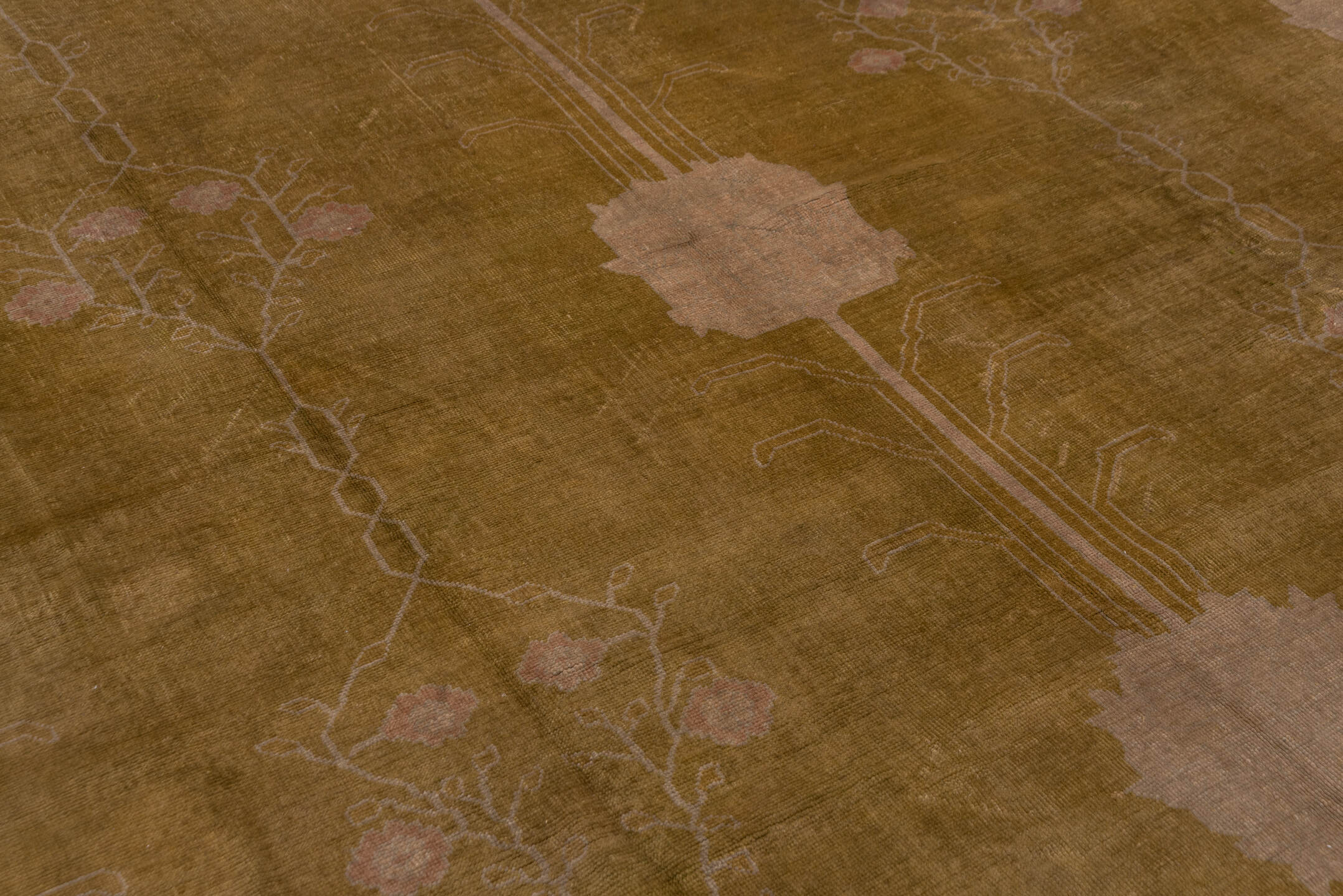 2' x 14' one-of-a-kind handmade vintage Tulu runner rug. Color palette: camel, taupe, dusty rose, beige, light brown, gray