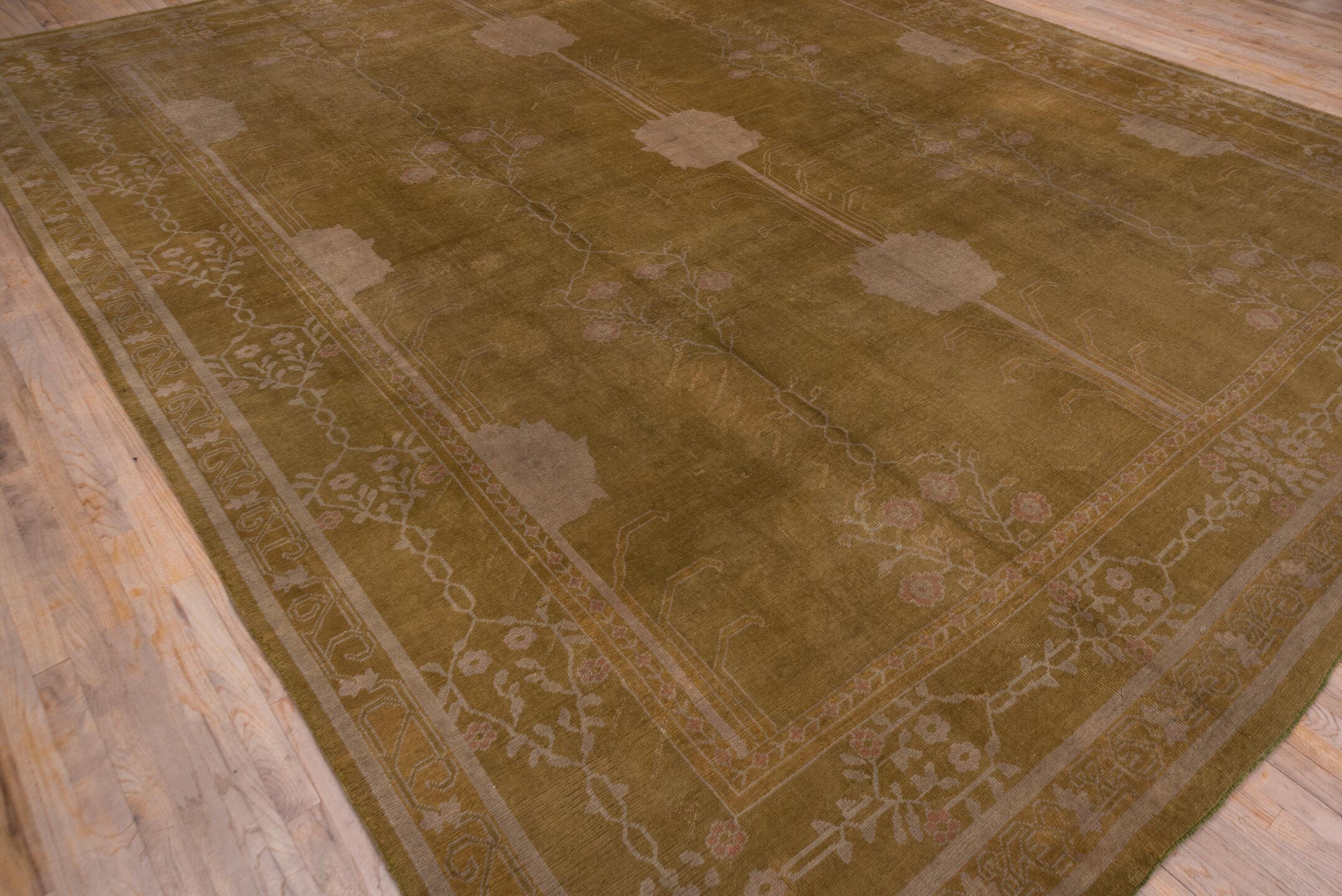 2' x 14' one-of-a-kind handmade vintage Tulu runner rug. Color palette: camel, taupe, dusty rose, beige, light brown, gray