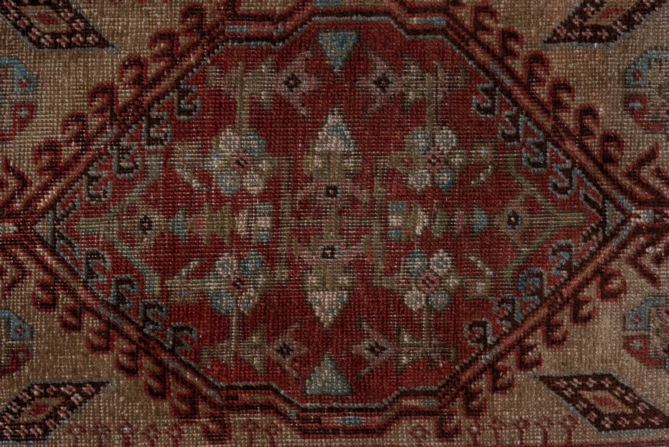 2' x 17' one-of-a-kind handmade antique Sarab runner rug. Color palette: rust, ivory, brick, camel, slate, charcoal, taupe