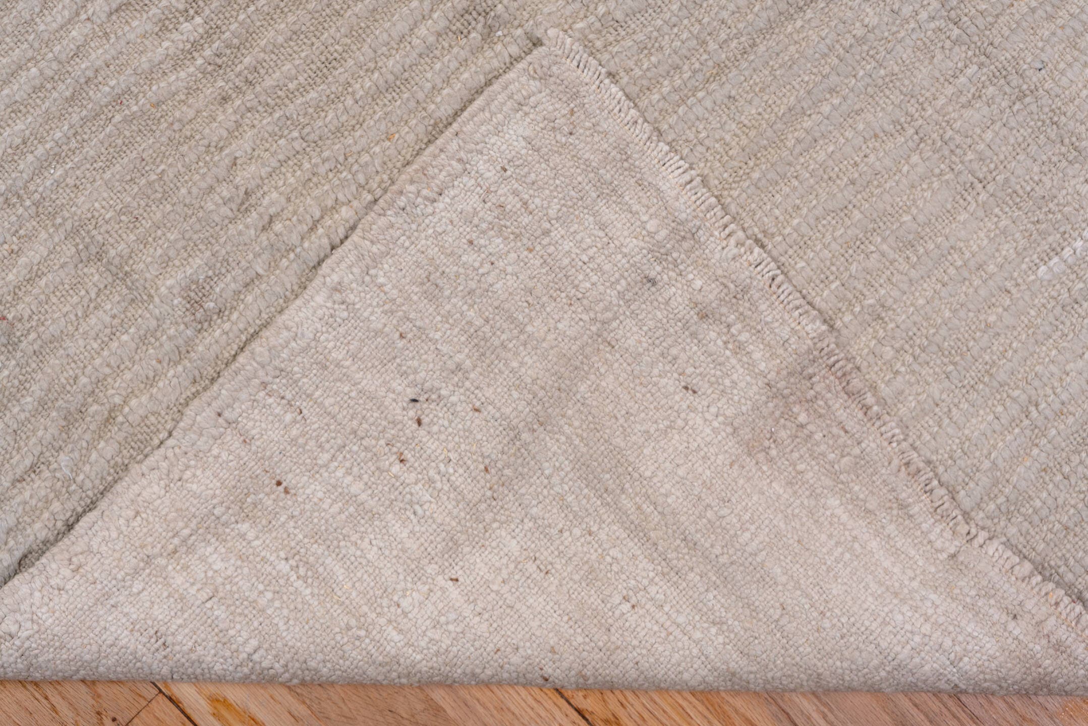 13' x 23' one-of-a-kind handmade vintage Tulu oversize rug. Color palette: ivory, taupe, cream, beige, gray