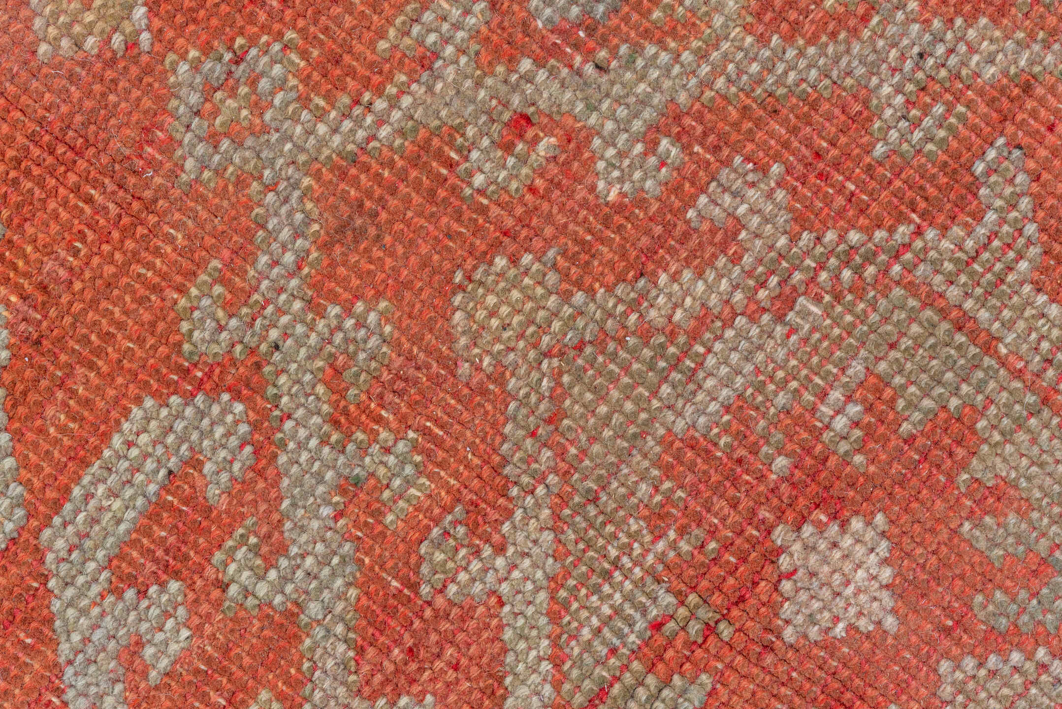 13' x 18' one-of-a-kind handmade antique Oushak oversize rug. Color palette: coral, ivory, terra cotta, salmon, beige
