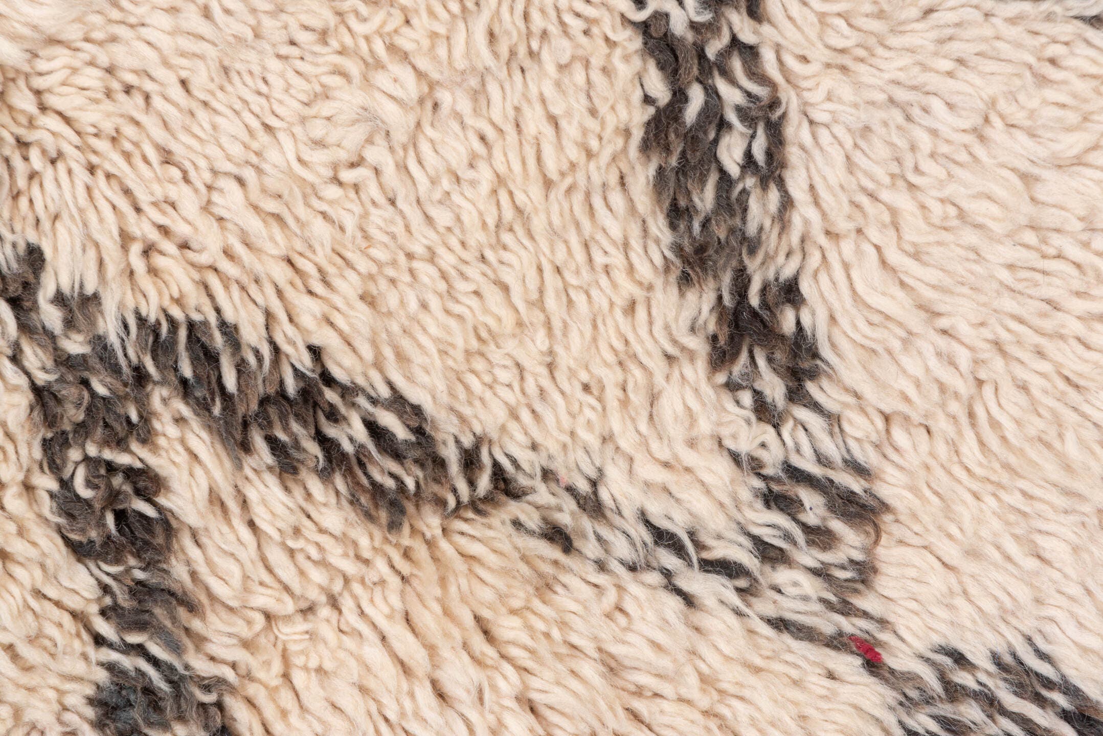 6' x 11' one-of-a-kind handmade antique Moroccan large size rug. Color palette: ivory, charcoal, cream, taupe, gray, black