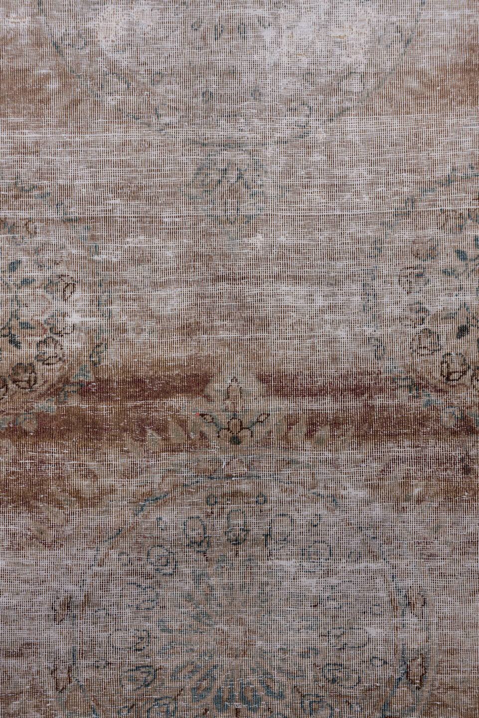 8' x 12' one-of-a-kind handmade vintage Kilim large size rug. Color palette: taupe, brown, pale blue, ivory, camel, slate
