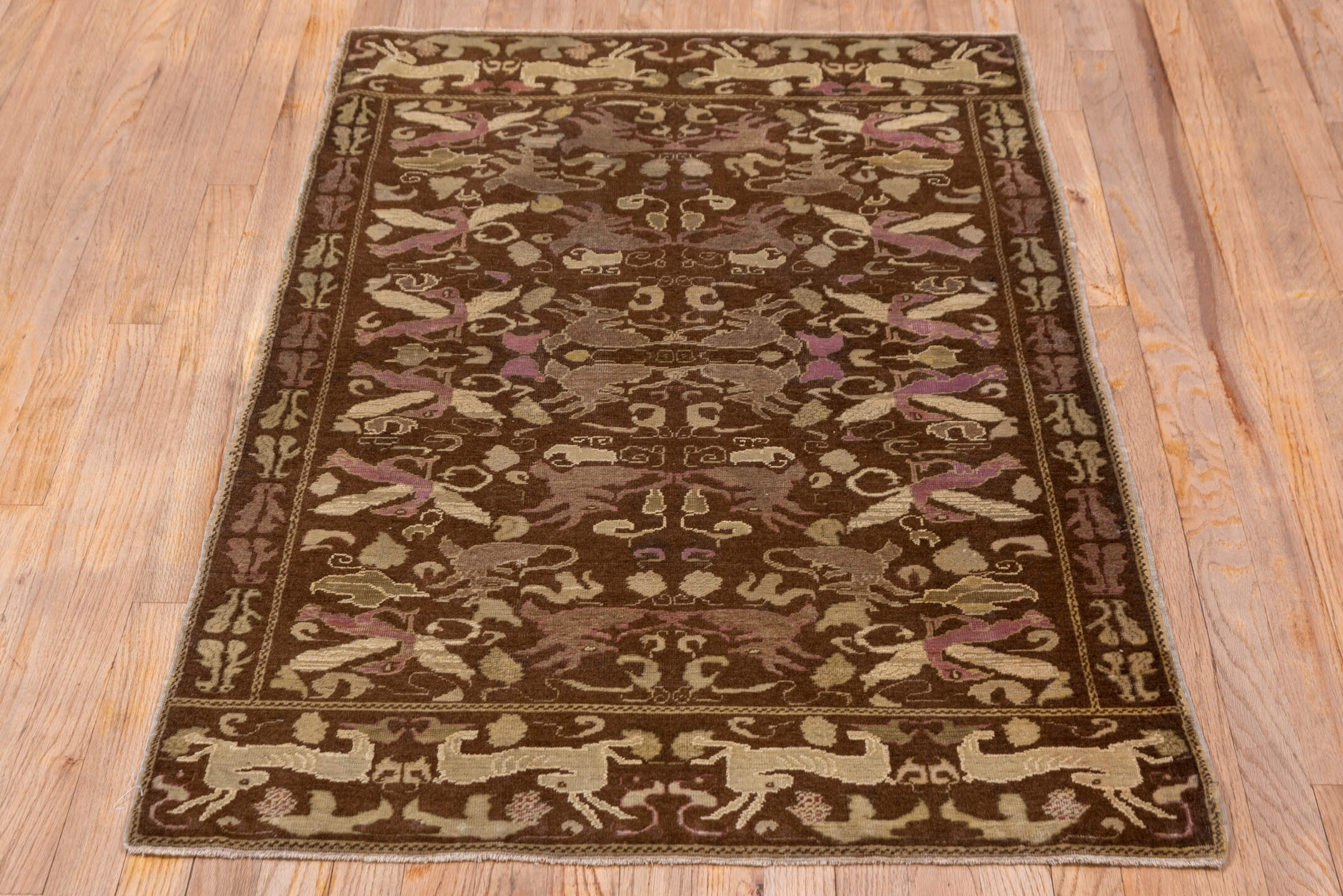 12' x 15' one-of-a-kind handmade vintage Kilim oversize rug. Color palette: brown, ivory, taupe, plum, olive, camel