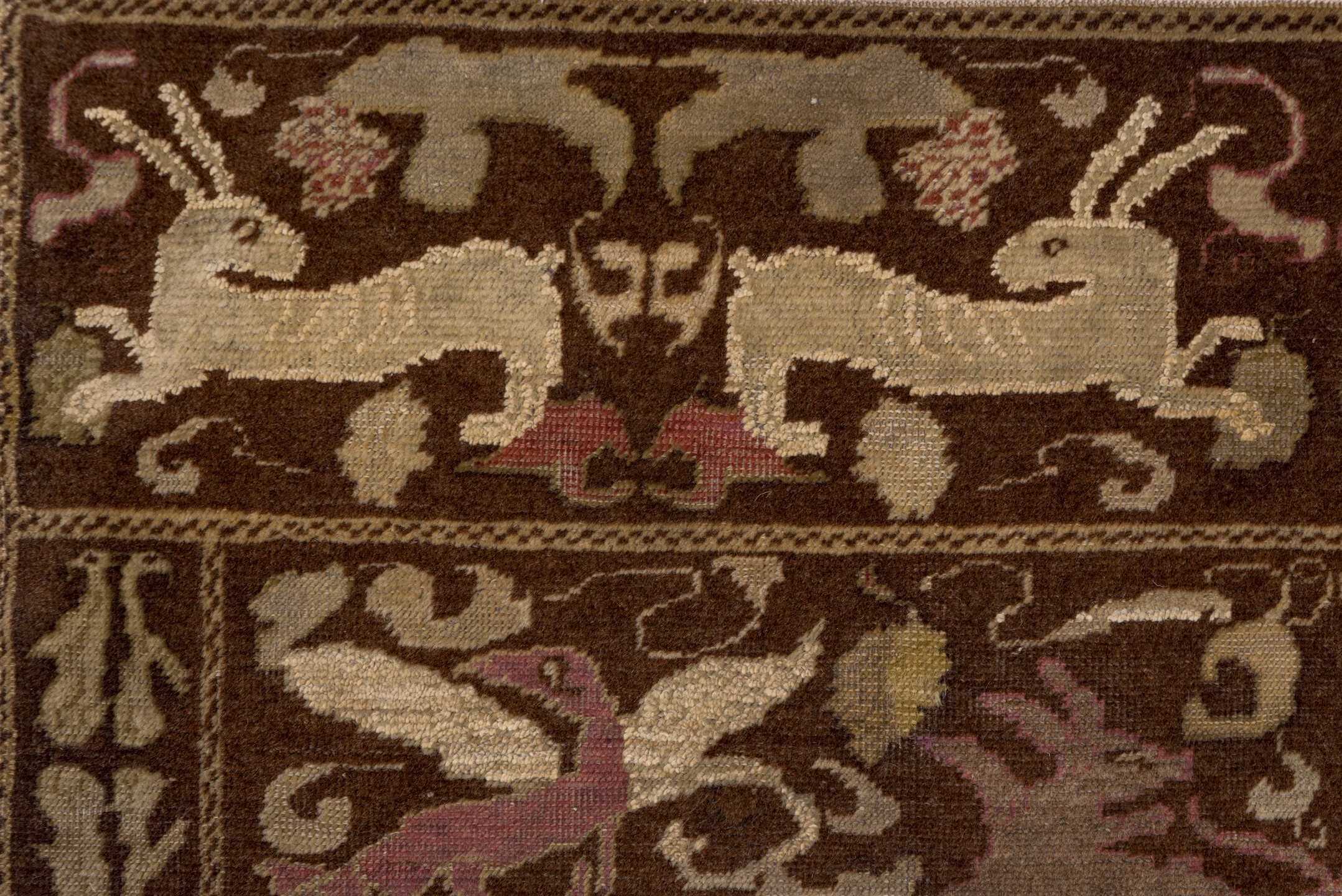 12' x 15' one-of-a-kind handmade vintage Kilim oversize rug. Color palette: brown, ivory, taupe, plum, olive, camel