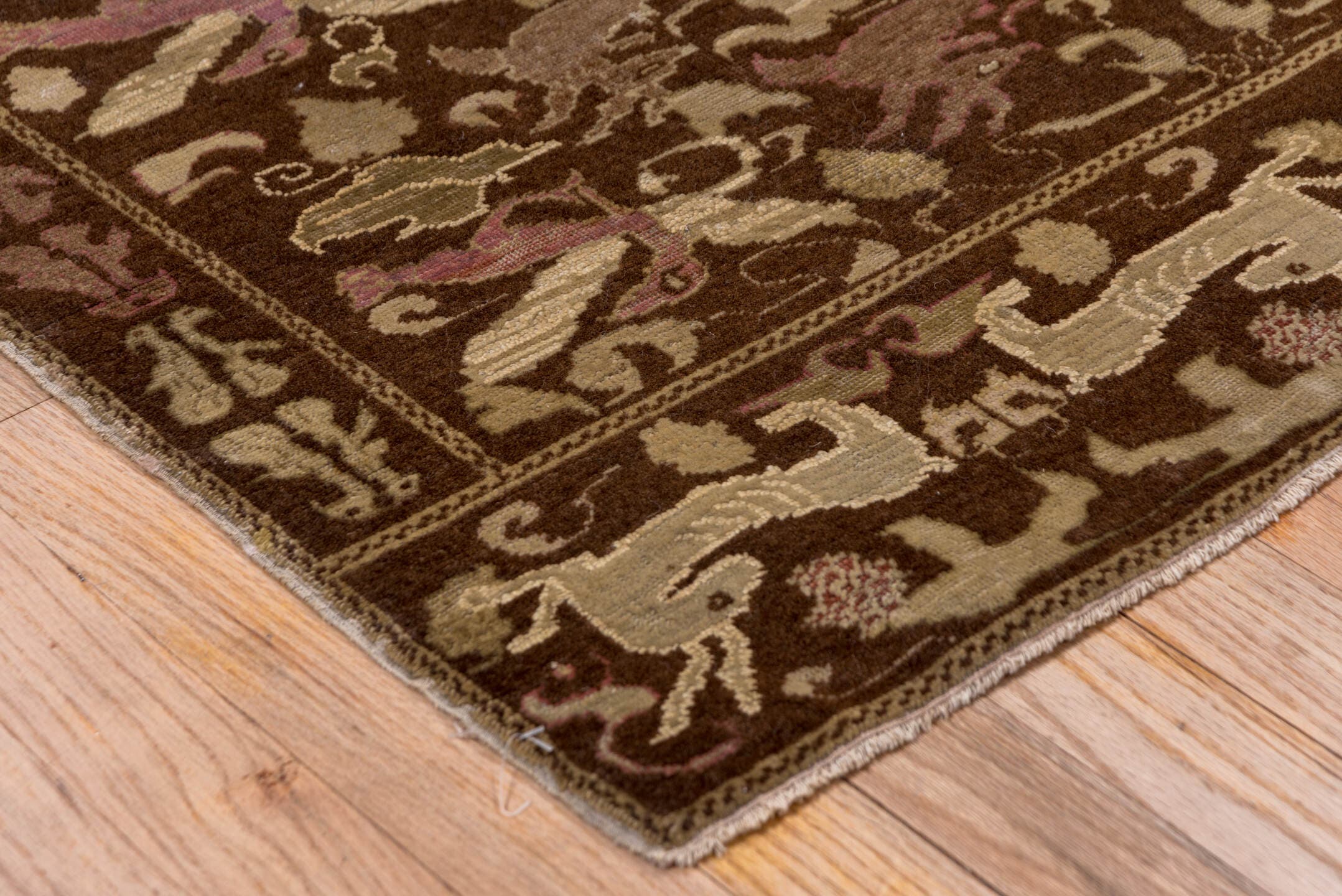 12' x 15' one-of-a-kind handmade vintage Kilim oversize rug. Color palette: brown, ivory, taupe, plum, olive, camel