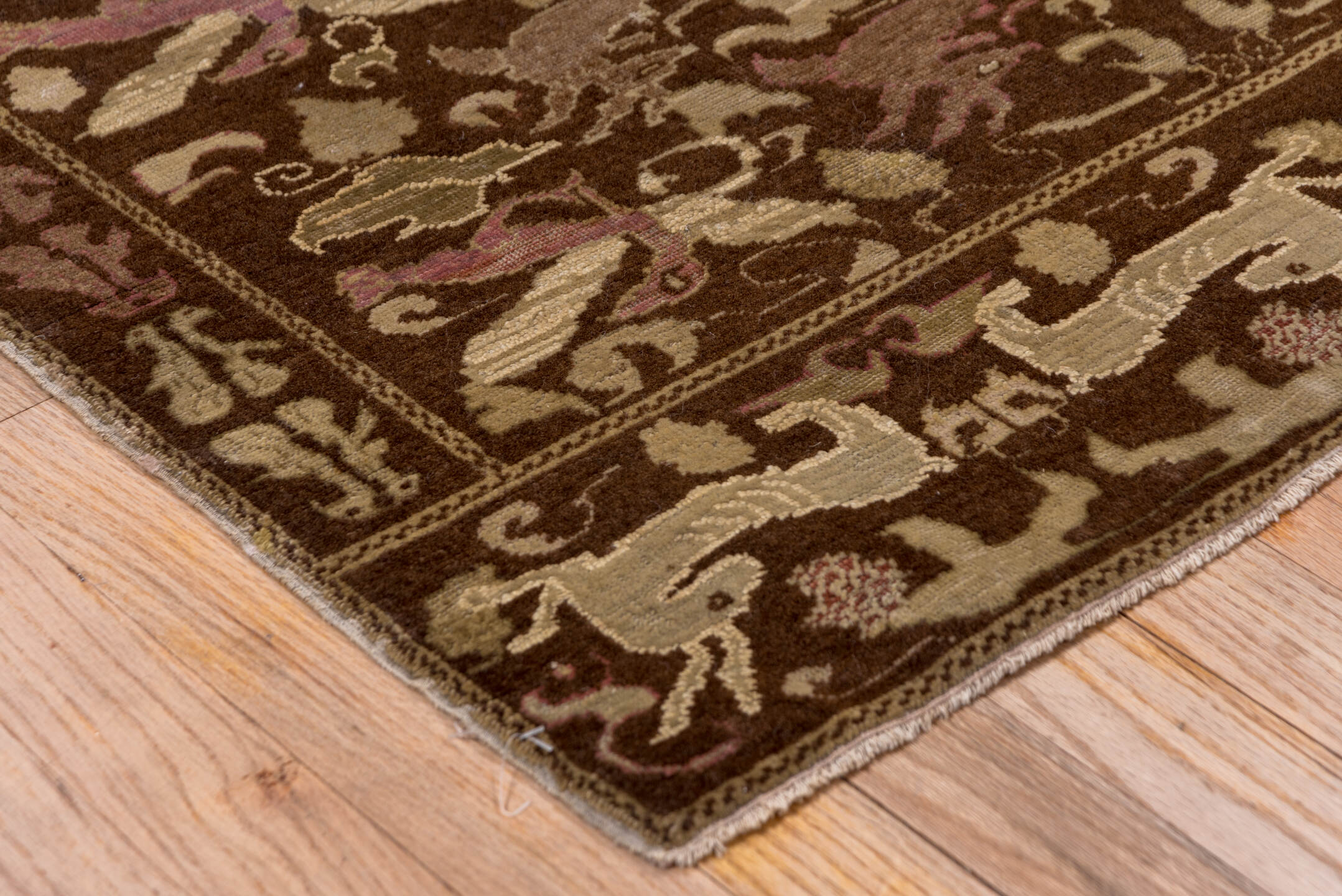 12' x 15' one-of-a-kind handmade vintage Kilim oversize rug. Color palette: brown, ivory, taupe, plum, olive, camel
