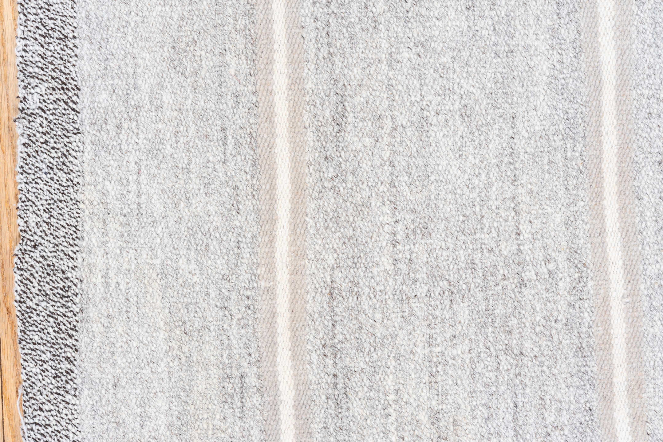 2' x 7' one-of-a-kind handmade antique Flatweave runner rug. Color palette: ivory, light gray, silver, cream, gray