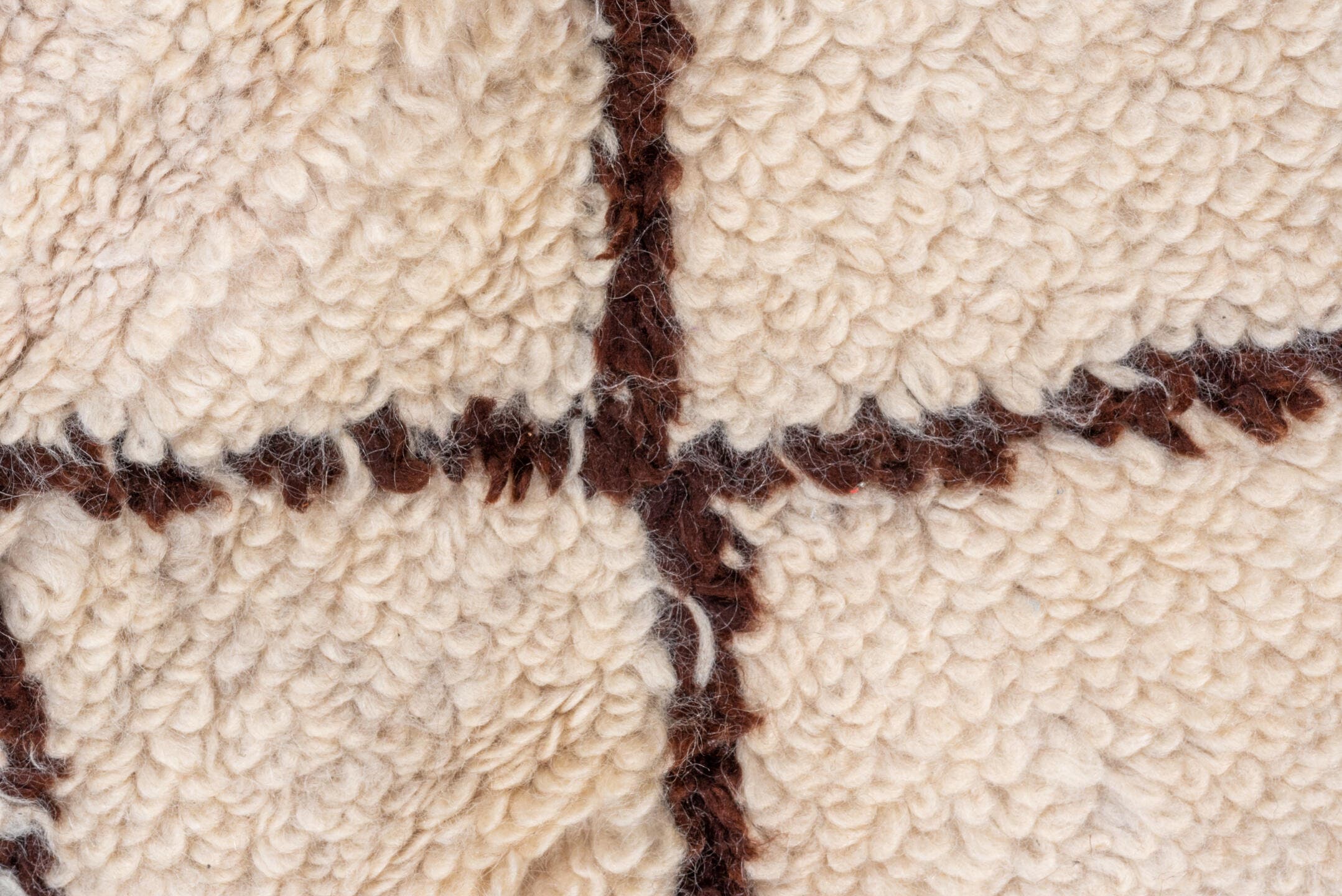 7' x 13' one-of-a-kind handmade vintage Moroccan large size rug. Color palette: ivory, brown, cream, charcoal, gray, black
